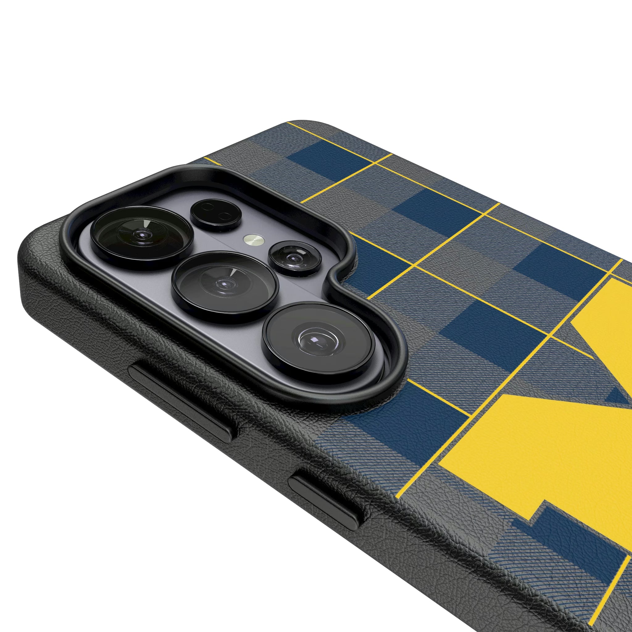 University of Michigan Wolverines Plaid Galaxy MagSafe Compatible Phone Case for Samsung Galaxy - Detail