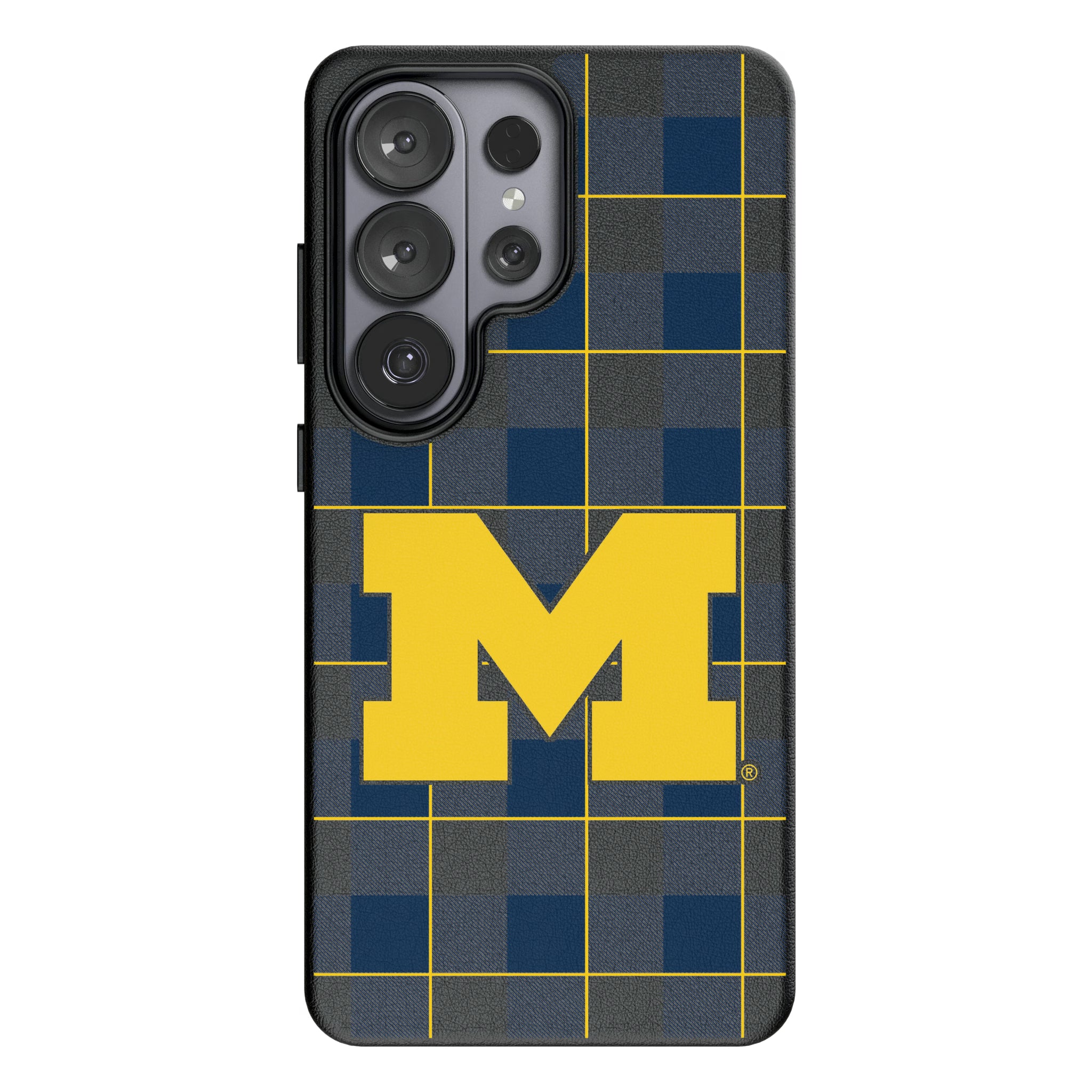 University of Michigan Wolverines Plaid Galaxy MagSafe Compatible Phone Case for Samsung Galaxy