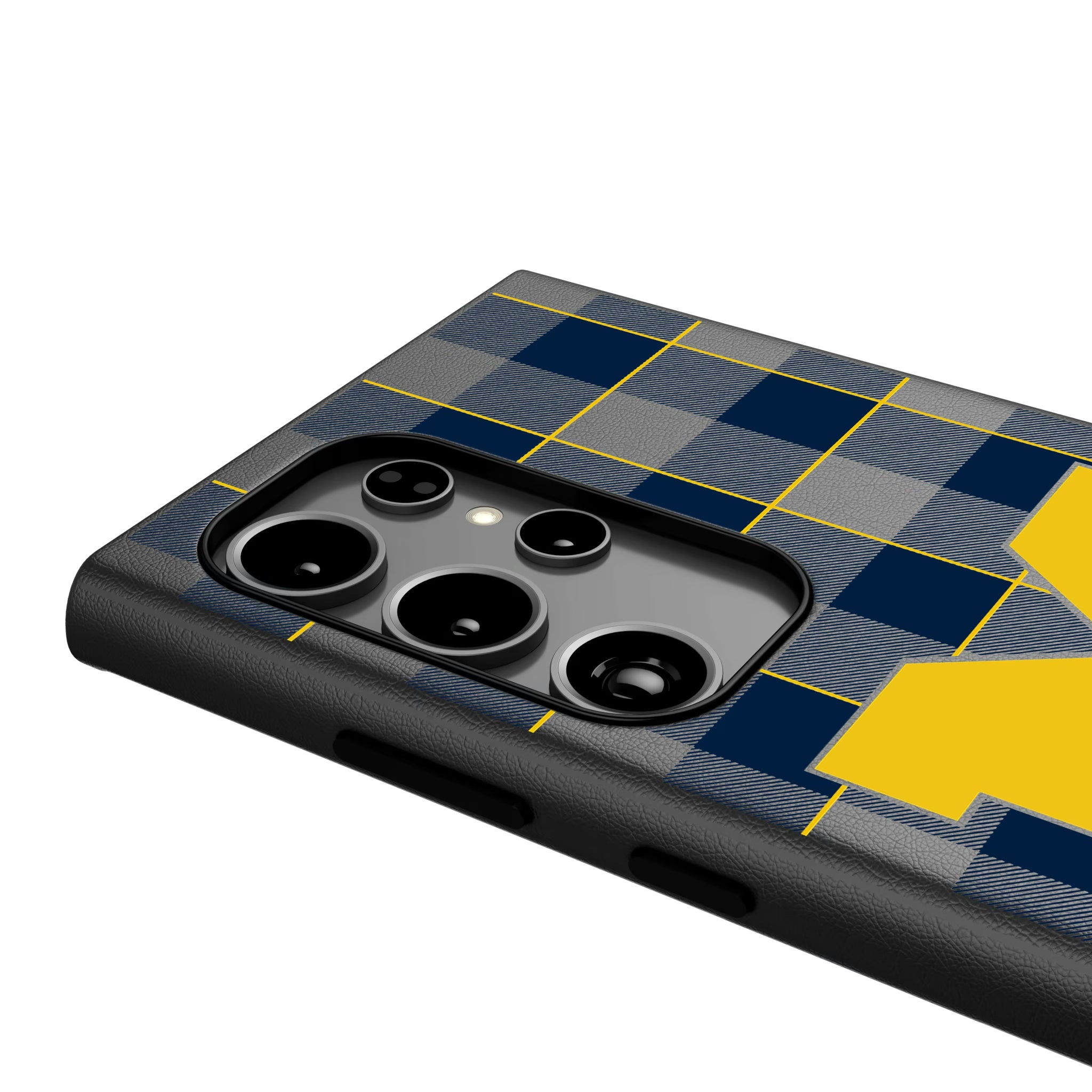 University of Michigan Wolverines Plaid Galaxy MagSafe Compatible Phone Case for Samsung Galaxy - Detail