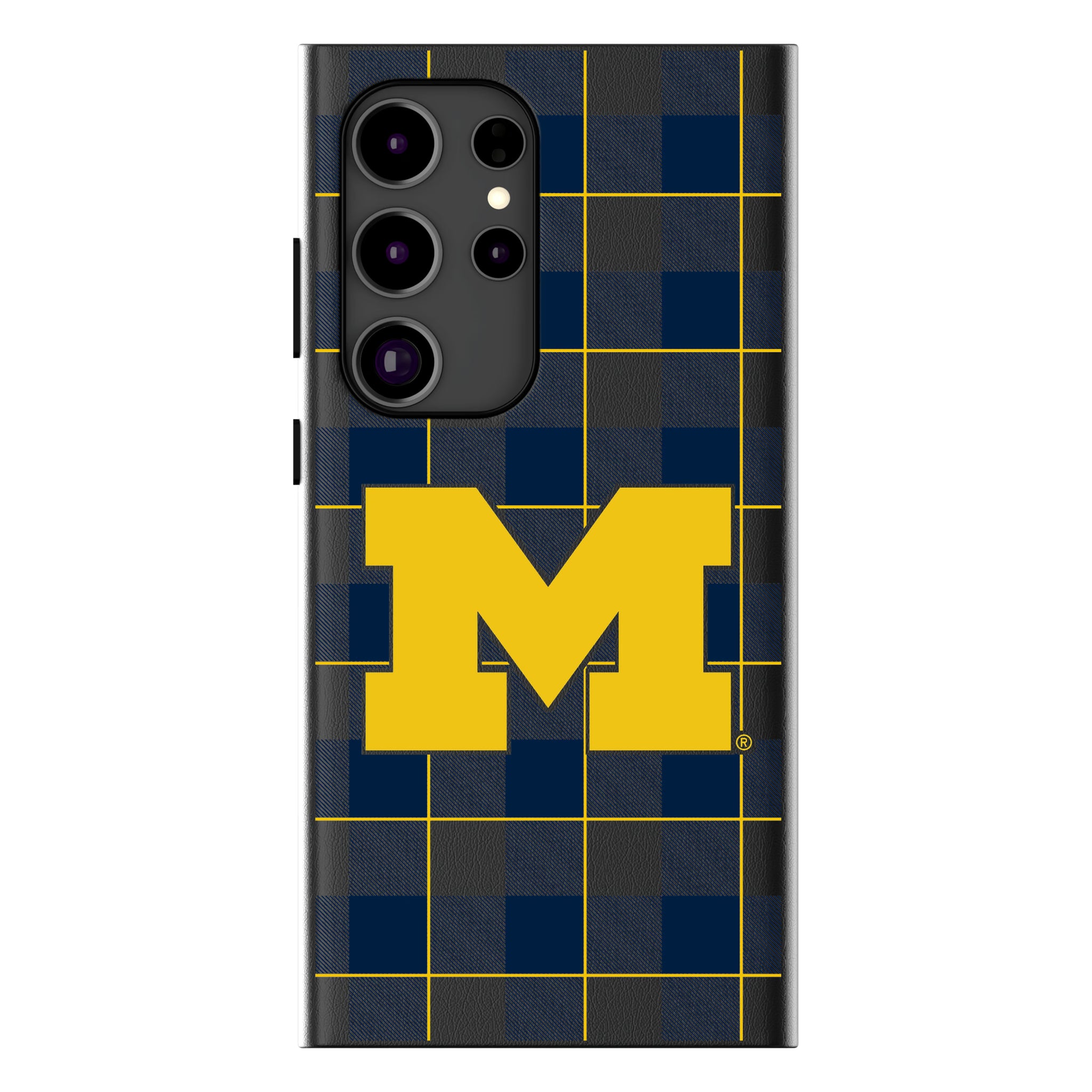 University of Michigan Wolverines Plaid Galaxy MagSafe Compatible Phone Case for Samsung Galaxy