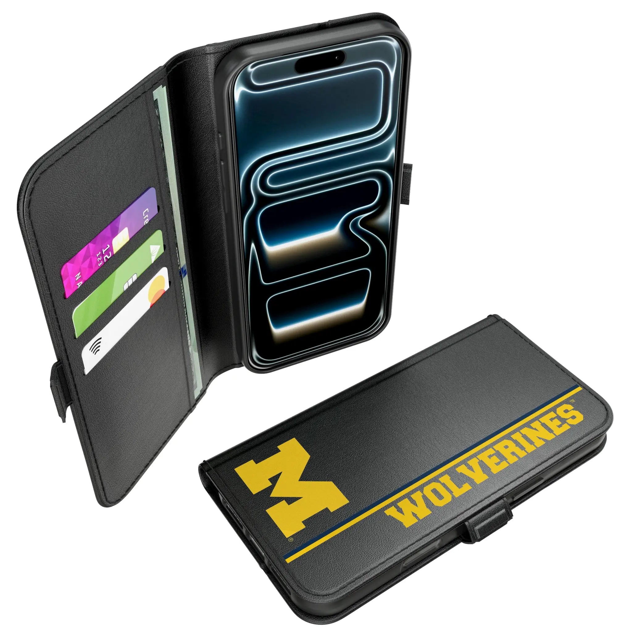 University of Michigan Wolverines Sidebar iPhone Folio Phone Case for Apple iPhone#Device_iPhone 17 Pro Max