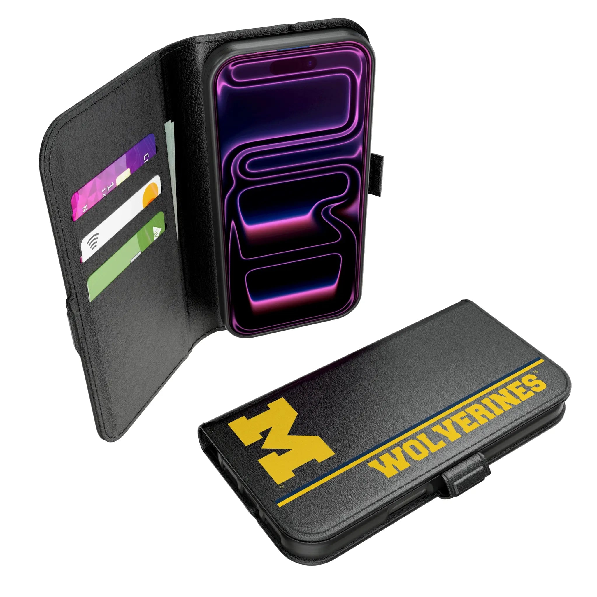 University of Michigan Wolverines Sidebar iPhone Folio Phone Case for Apple iPhone#Device_iPhone 17 Pro