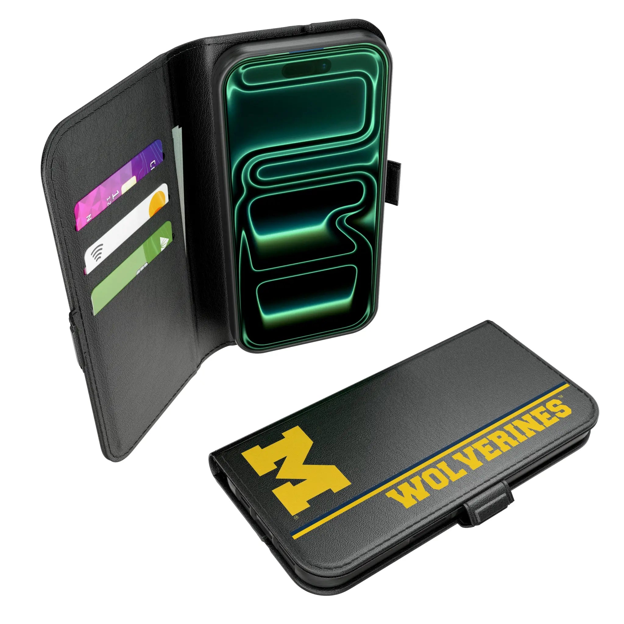 University of Michigan Wolverines Sidebar iPhone Folio Phone Case for Apple iPhone#Device_iPhone 17