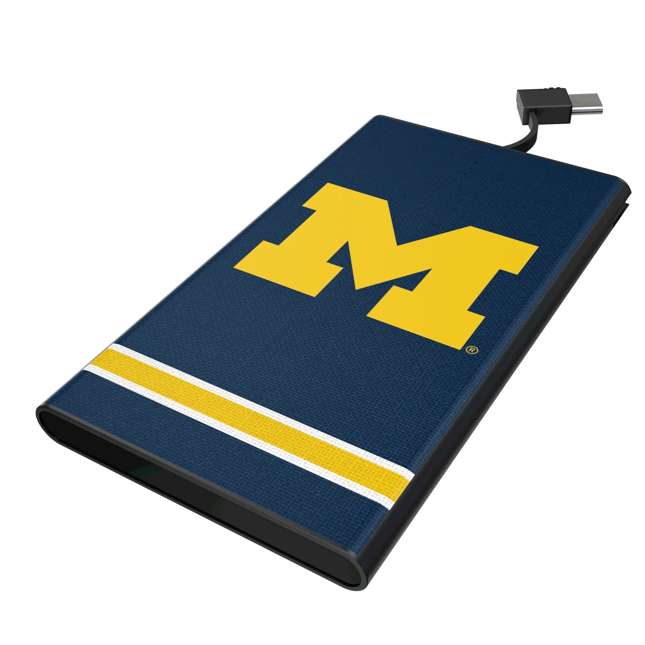 University of Michigan Wolverines Stripe 5000mAh Flat Power Bank