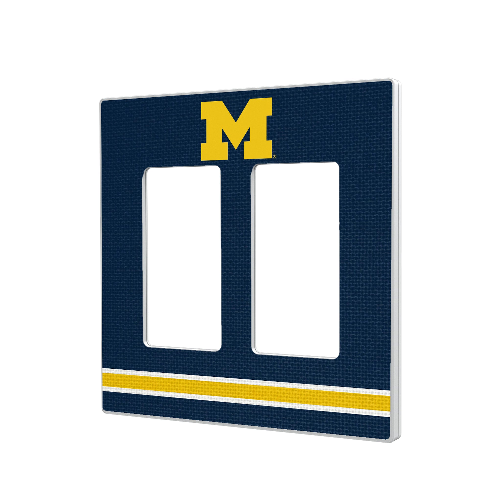 University of Michigan Wolverines Stripe Hidden-Screw Light Switch Plate#Style_Double Rocker