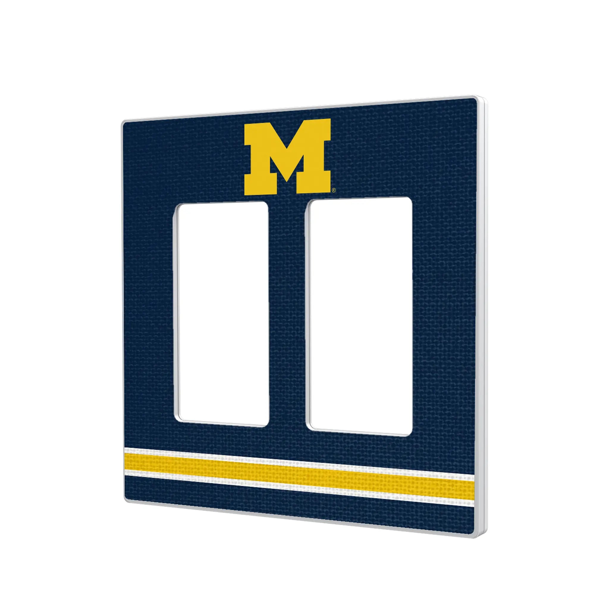 University of Michigan Wolverines Stripe Hidden-Screw Light Switch Plate#Style_Double Rocker