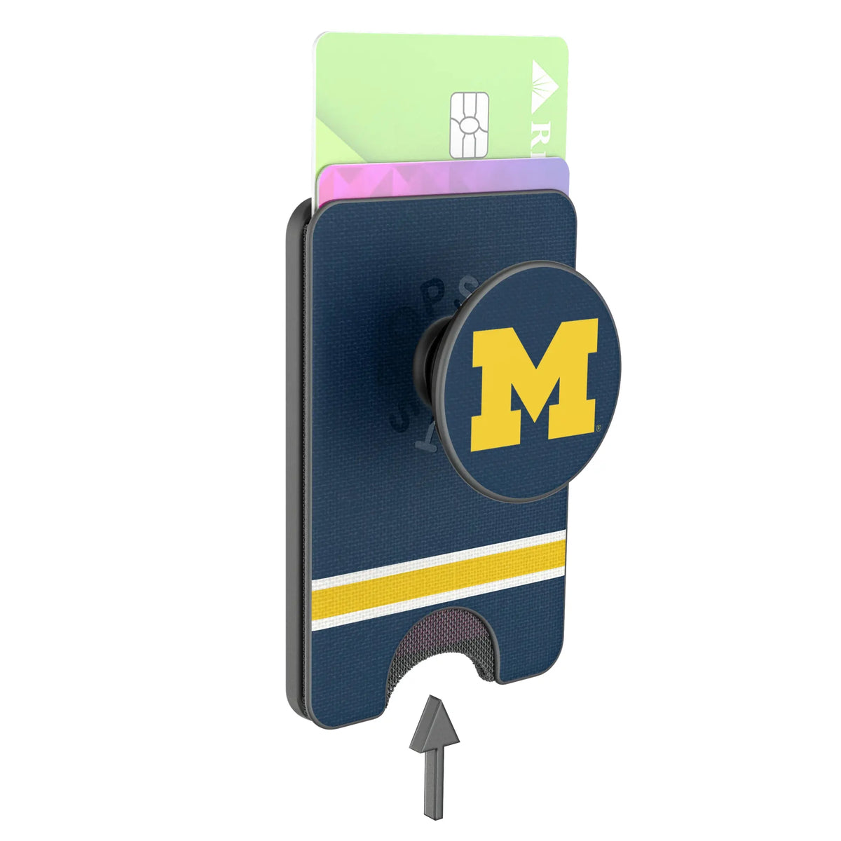 University of Michigan Wolverines Stripe Popsockets Wallet Magnetic - Detail