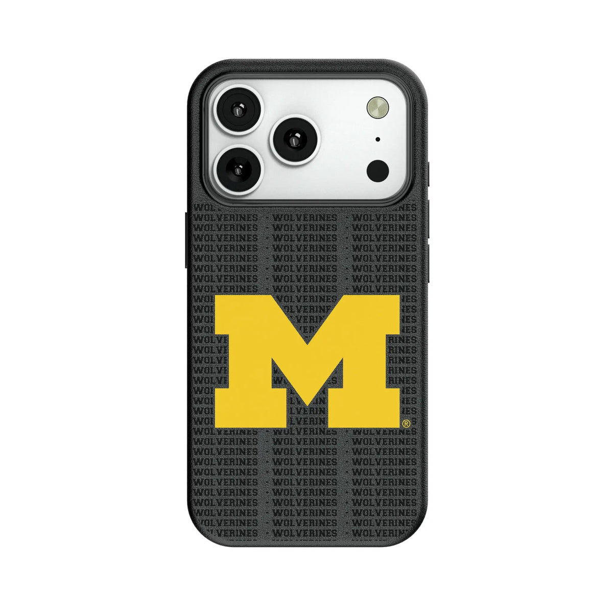 University of Michigan Wolverines Text Backdrop MagSafe Compatible Phone Case for Apple iPhone