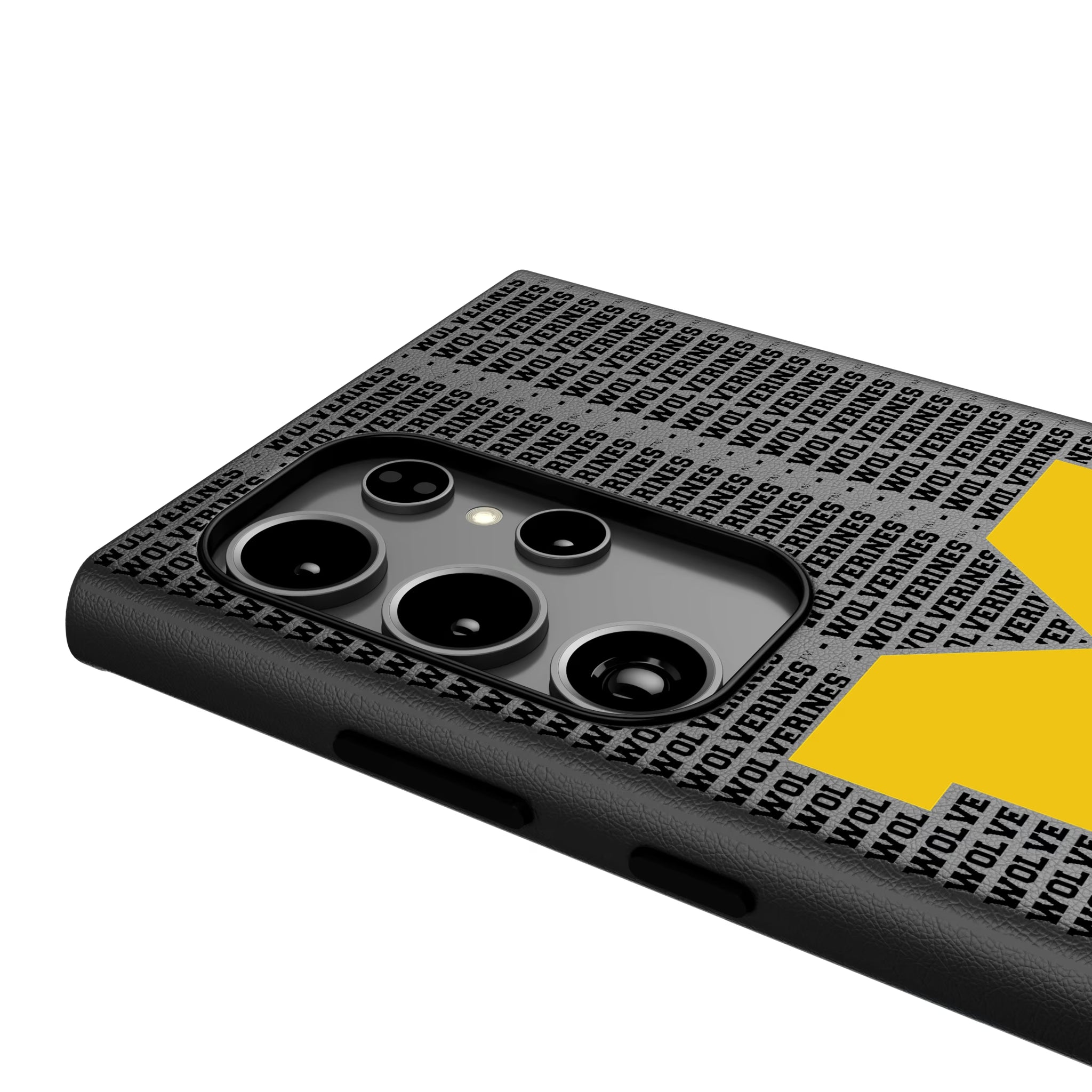 University of Michigan Wolverines Text Backdrop Galaxy MagSafe Compatible Phone Case for Samsung Galaxy - Detail