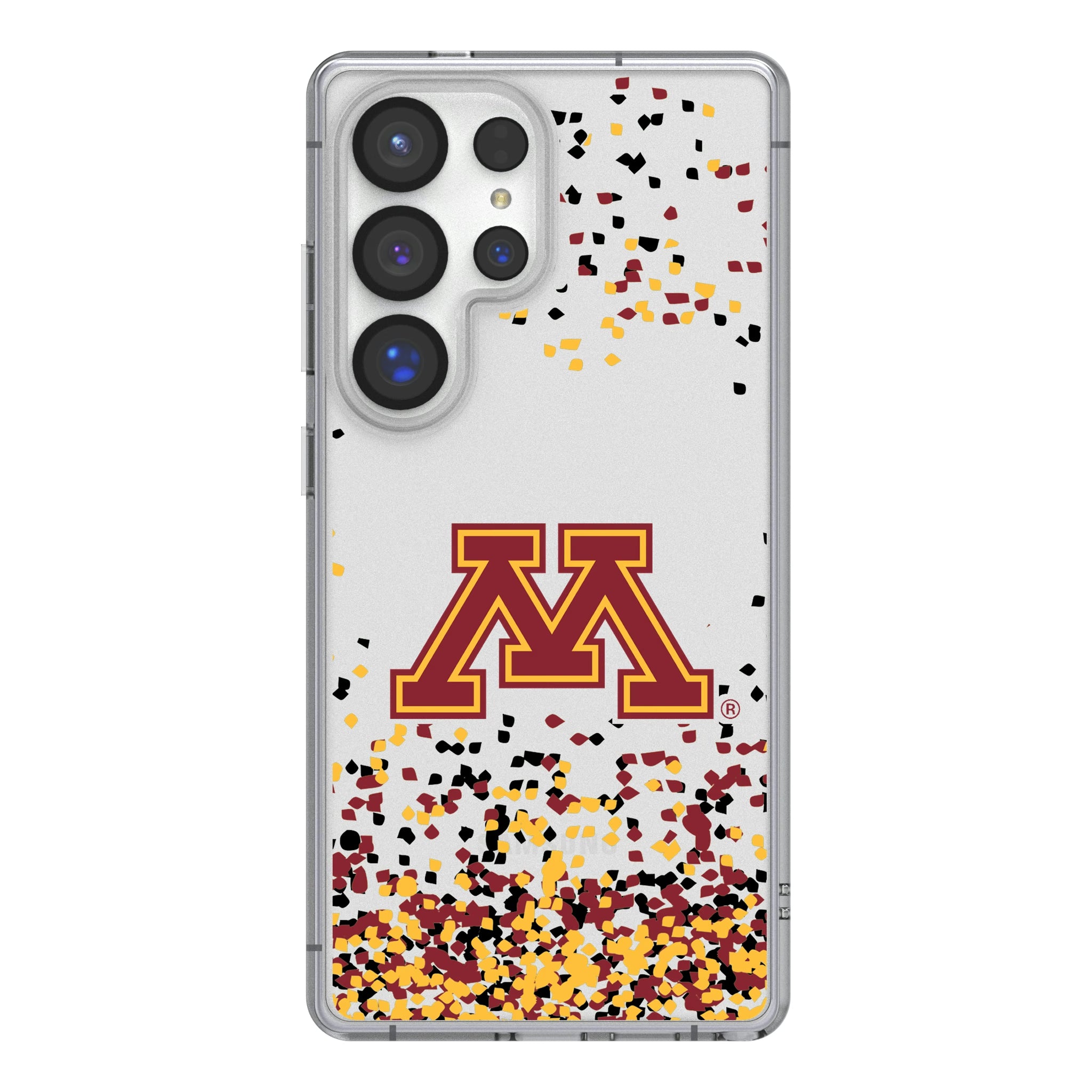 University of Minnesota Golden Gophers Confetti Galaxy Clear Phone Case for Samsung Galaxy
