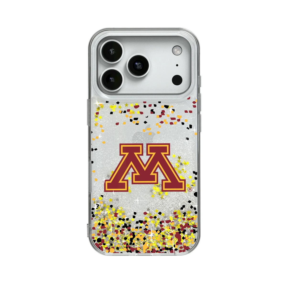 University of Minnesota Golden Gophers Confetti Glitter Phone Case for Apple iPhone