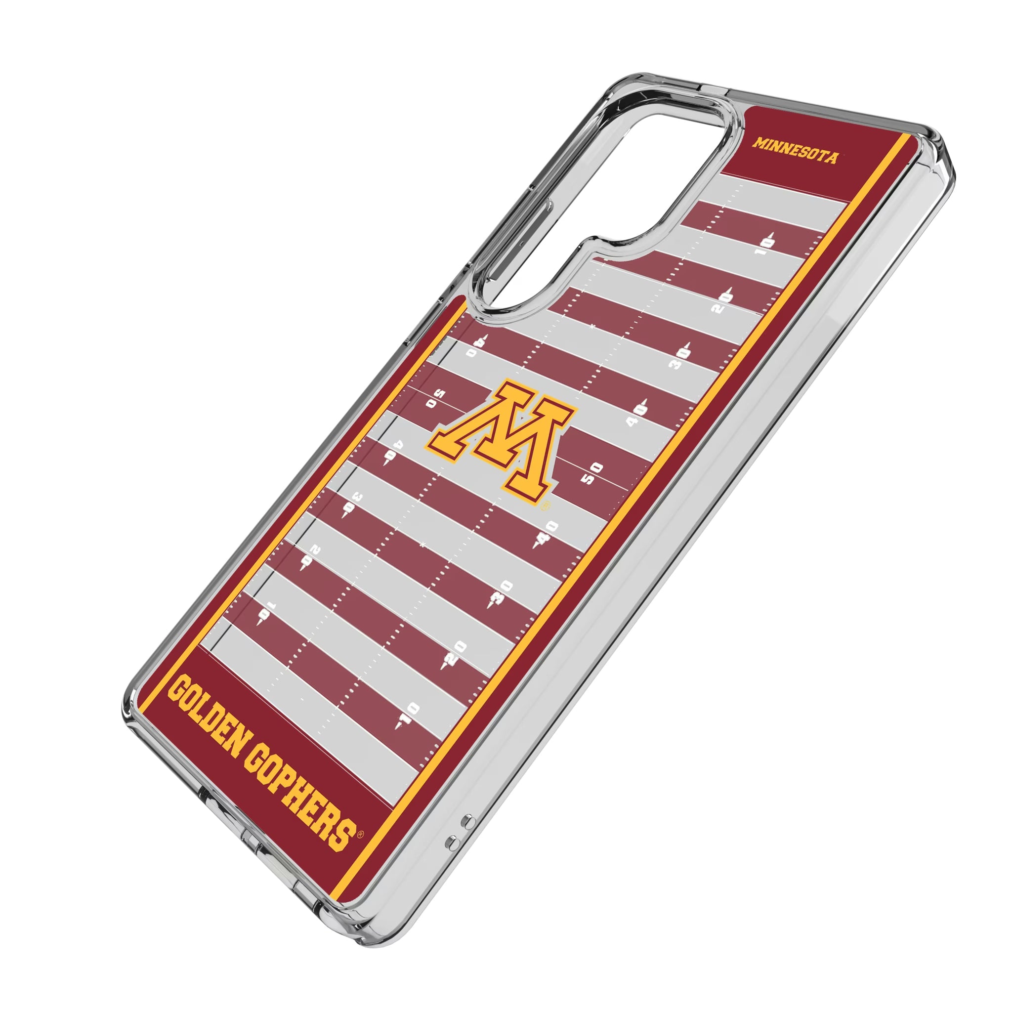 University of Minnesota Golden Gophers Field Galaxy Clear Phone Case for Samsung Galaxy - Isometric View