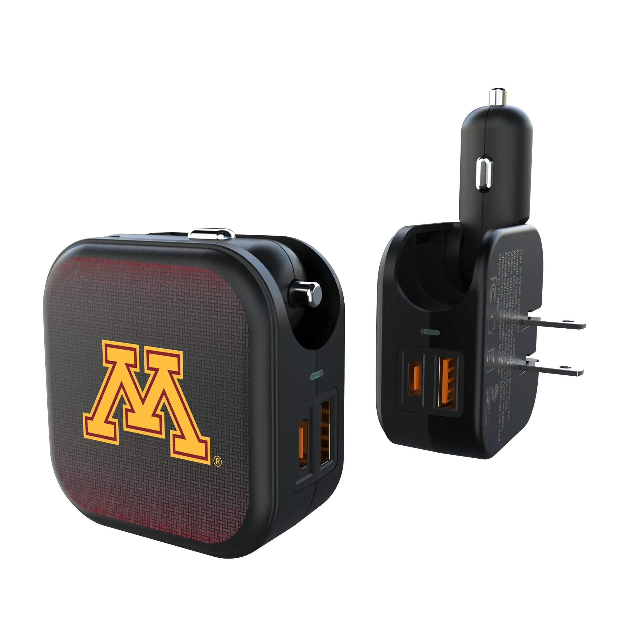 University of Minnesota Golden Gophers Linen 2 in 1 USB A/C Charger