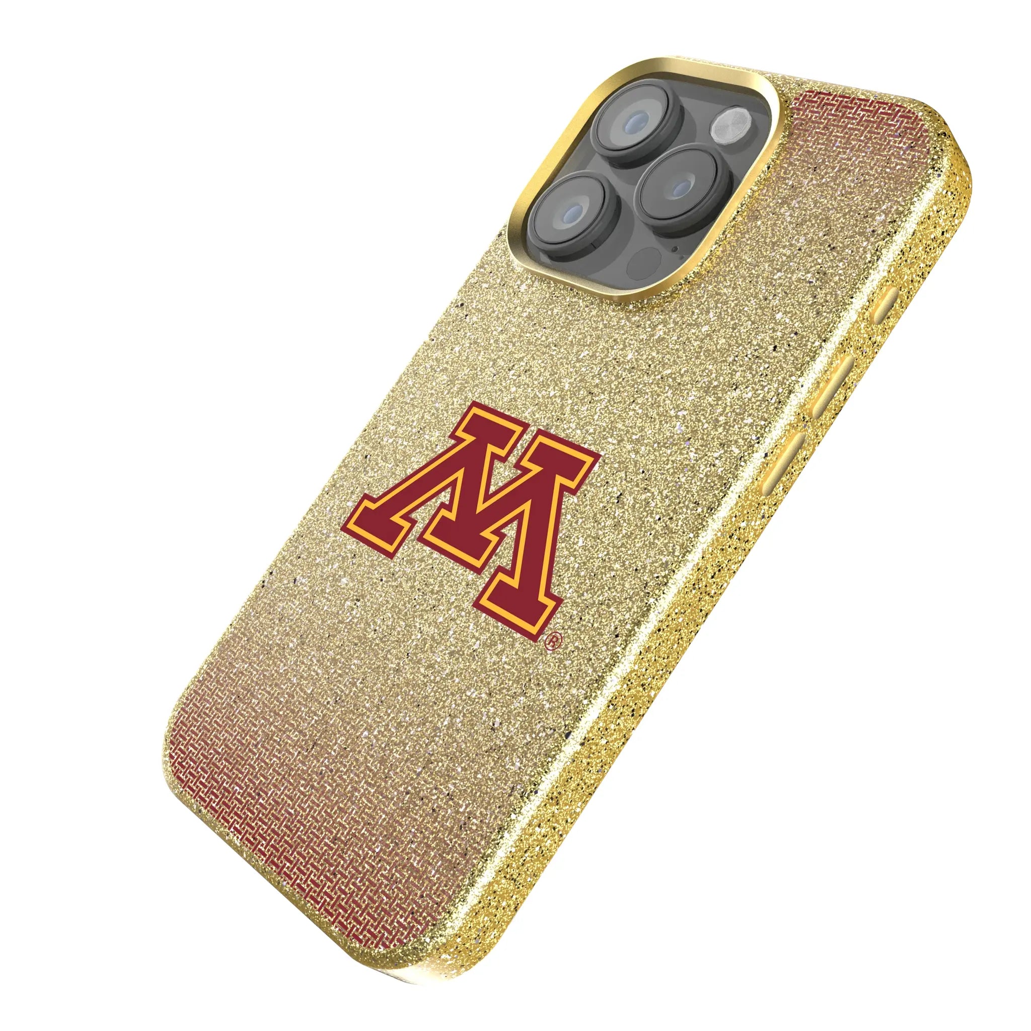 University of Minnesota Golden Gophers Linen iPhone Bling Phone Case for Apple iPhone - Isometric View