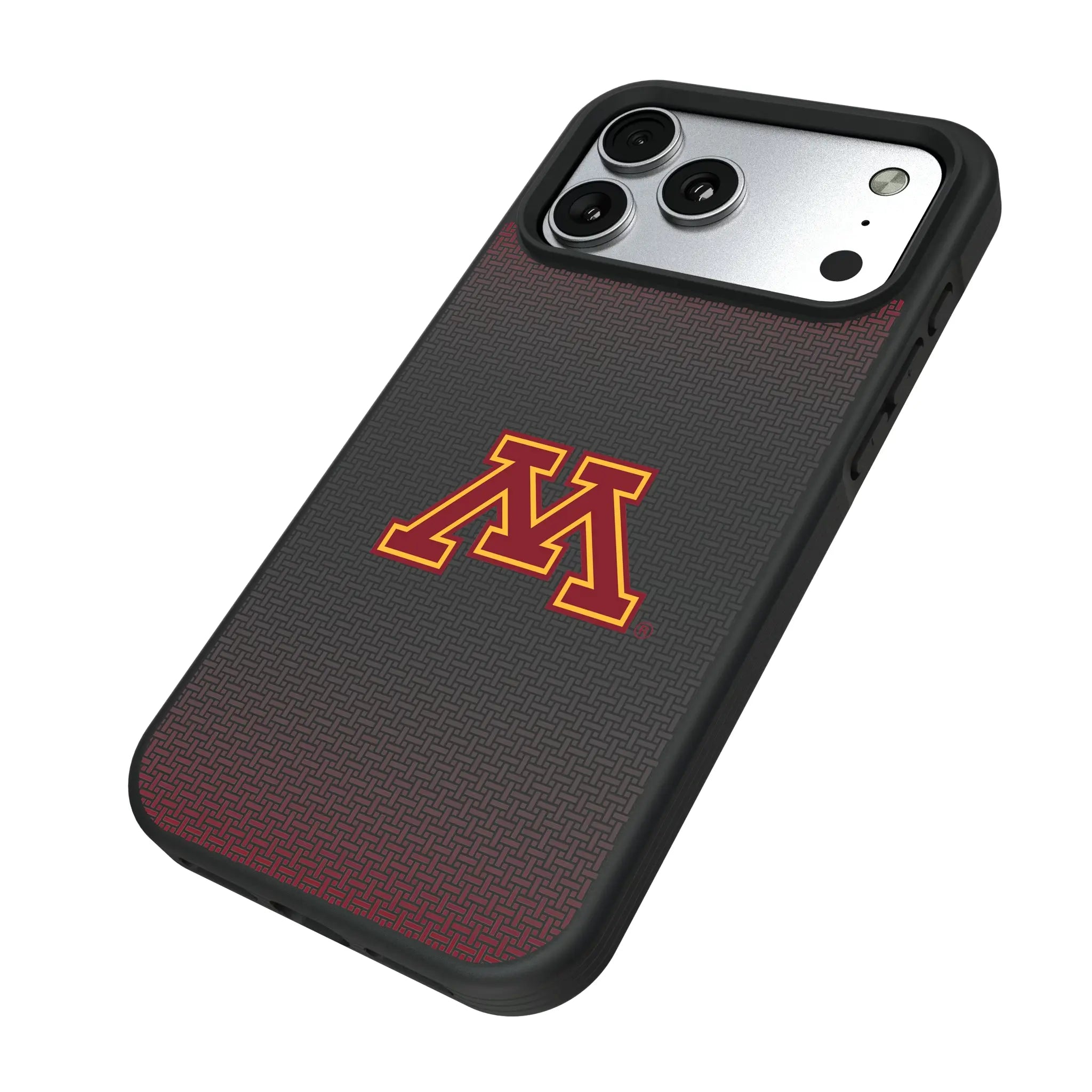 University of Minnesota Golden Gophers Linen iPhone Bump Phone Case for Apple iPhone - Isometric View#Device_iPhone 17 Pro Max