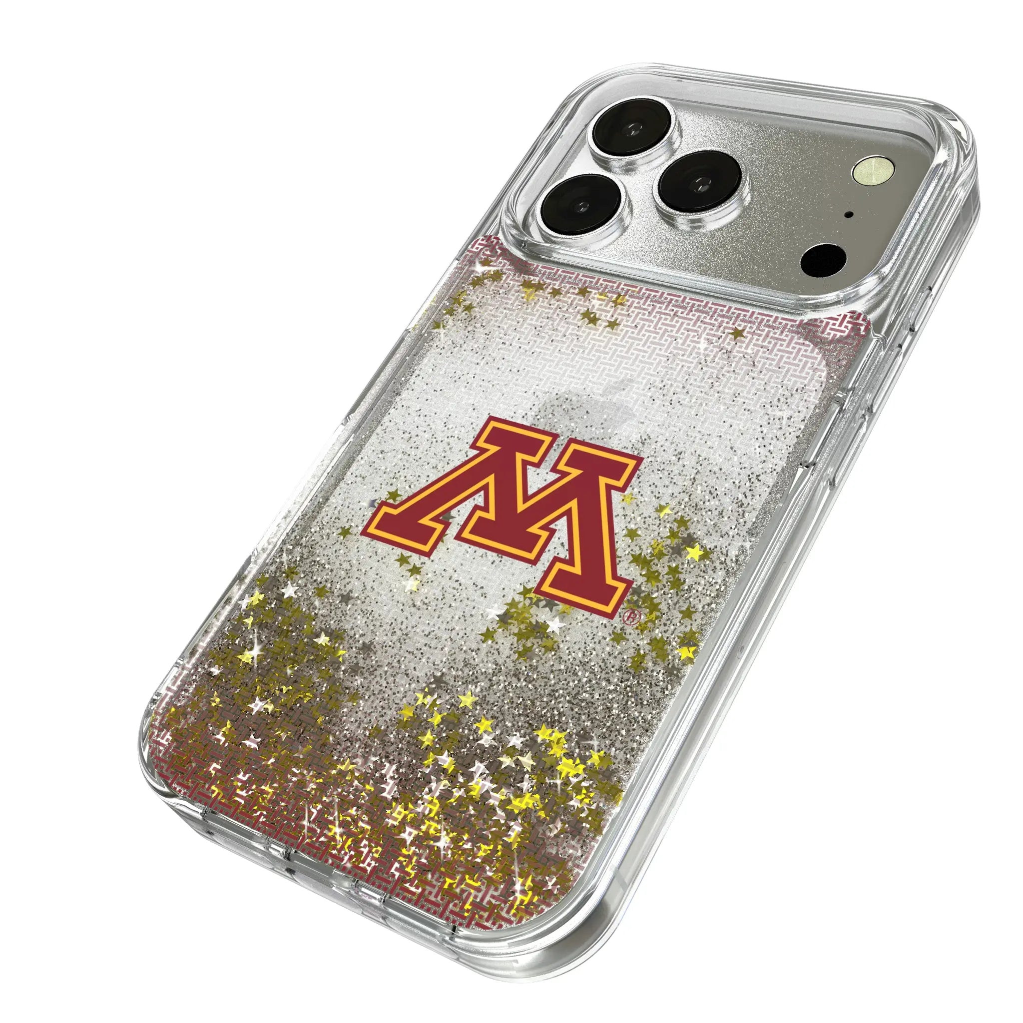 University of Minnesota Golden Gophers Linen iPhone Glitter Phone Case for Apple iPhone - Isometric View