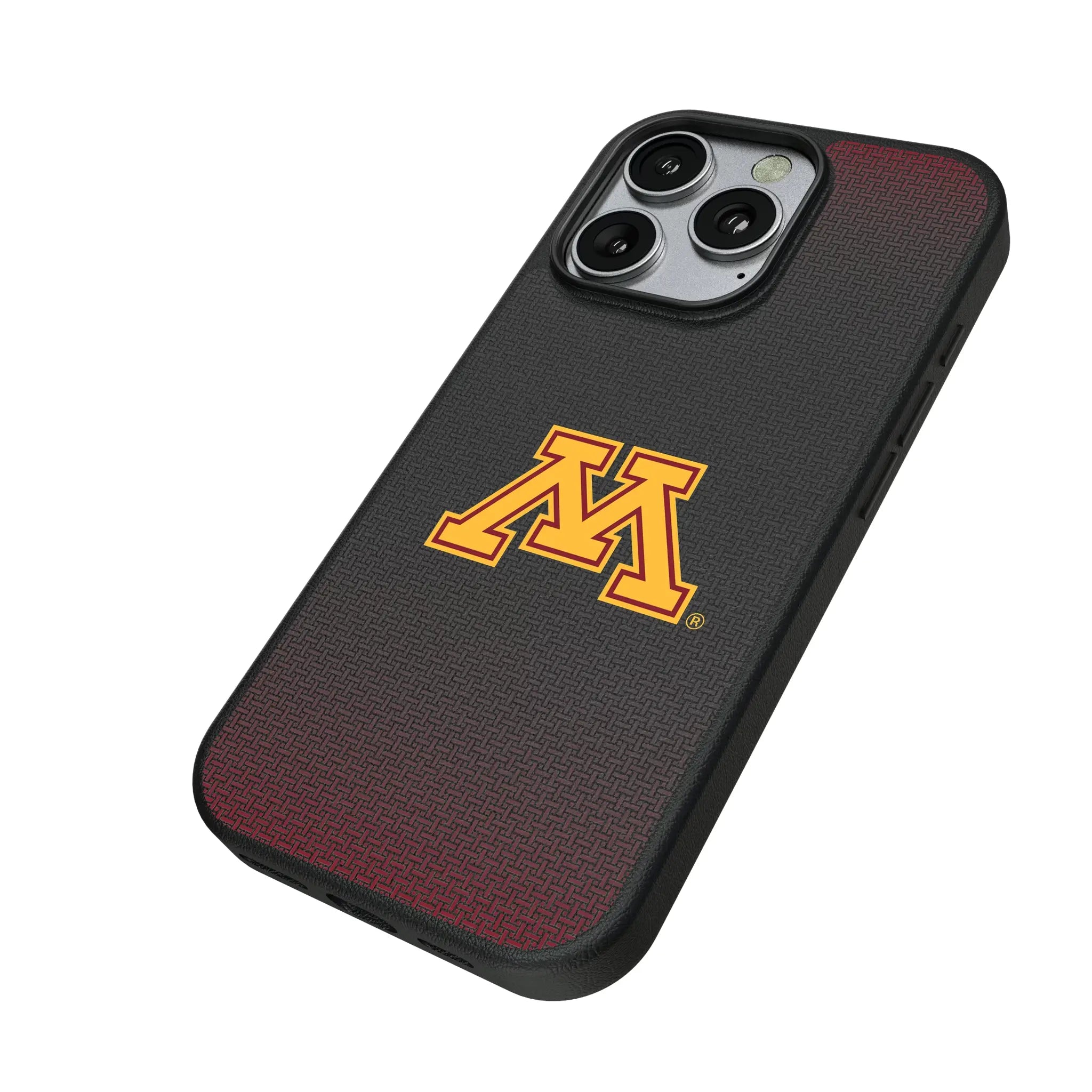 University of Minnesota Golden Gophers Linen iPhone MagSafe Compatible Phone Case for Apple iPhone - Isometric View