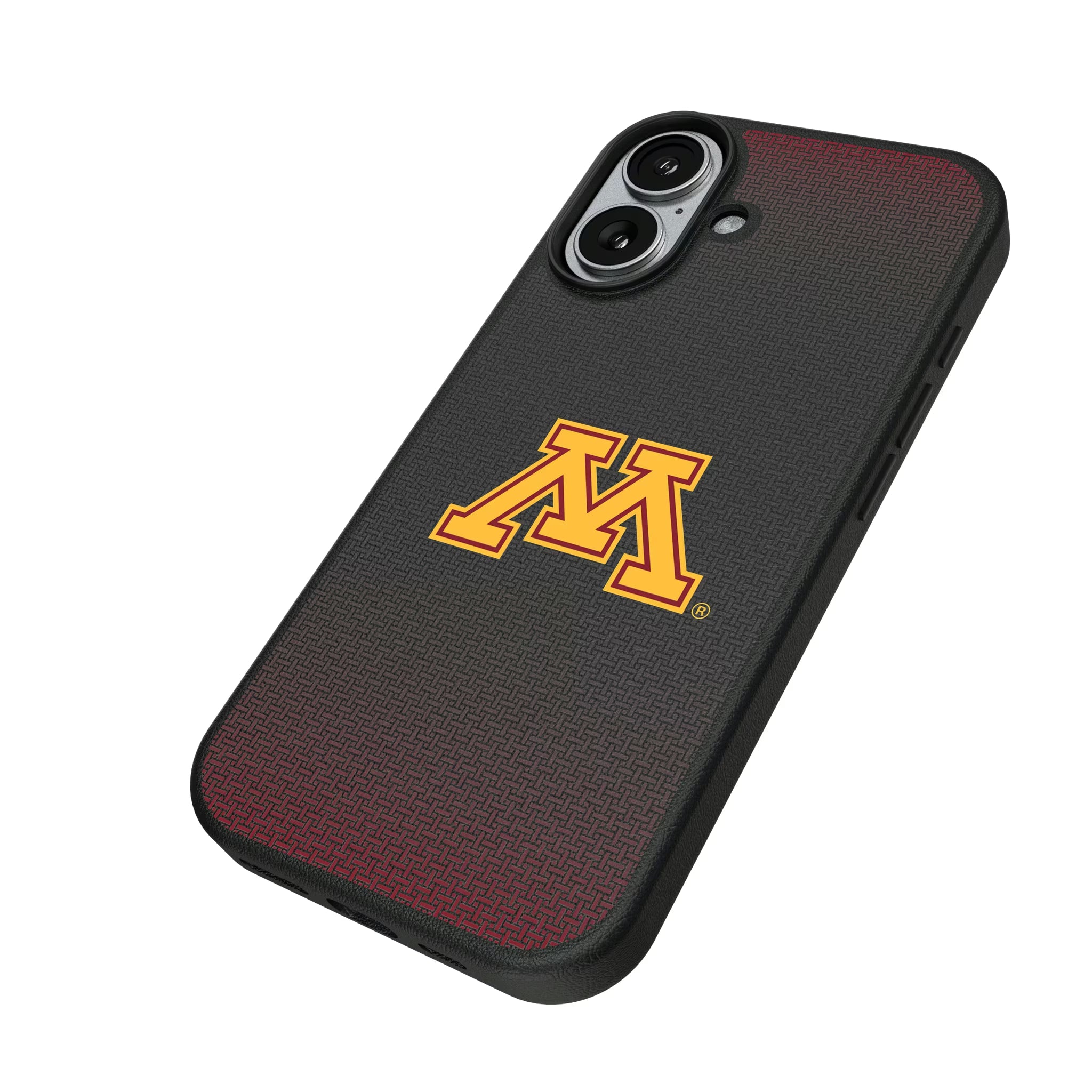 University of Minnesota Golden Gophers Linen iPhone MagSafe Compatible Phone Case for Apple iPhone - Isometric View#Device_iPhone 17