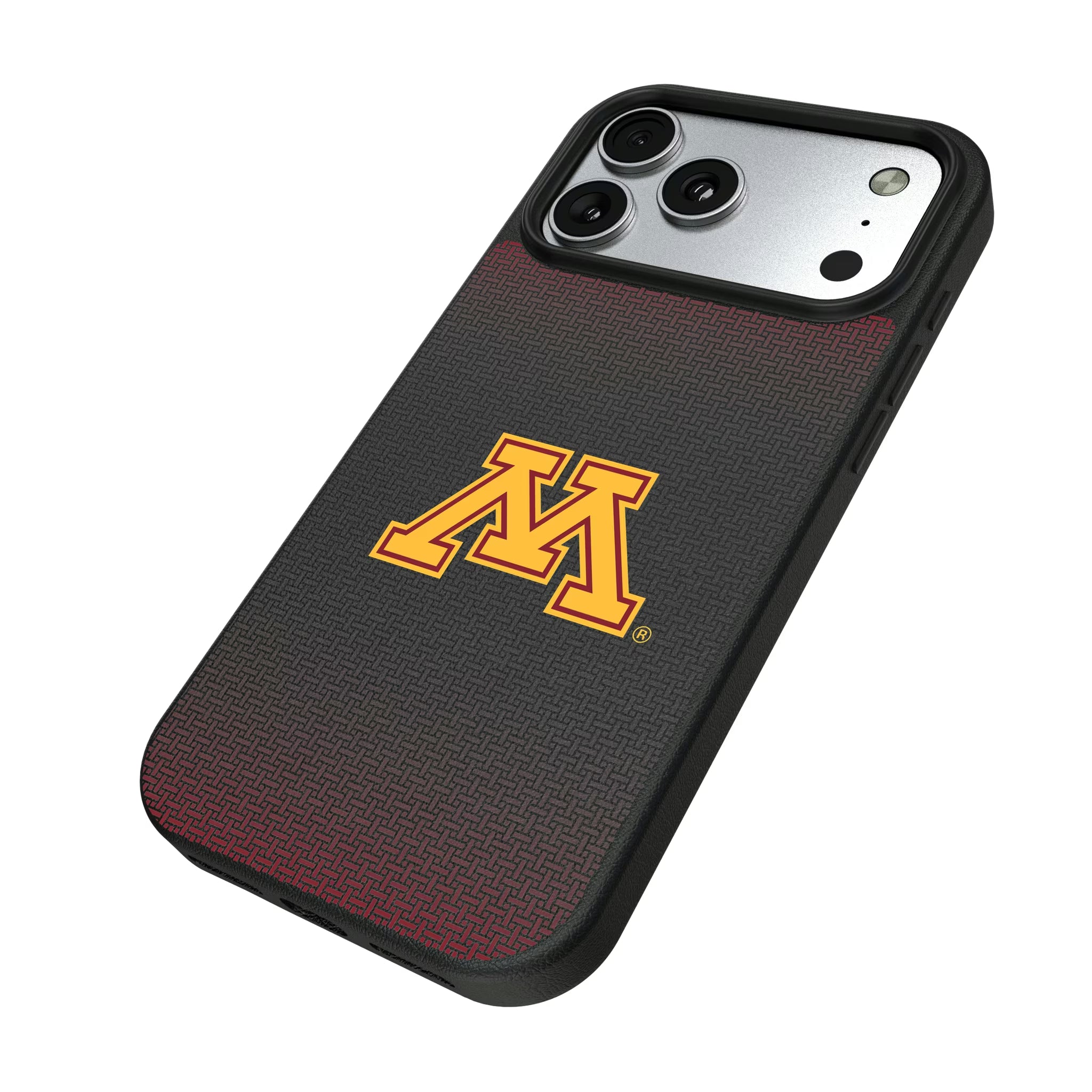 University of Minnesota Golden Gophers Linen iPhone MagSafe Compatible Phone Case for Apple iPhone - Isometric View#Device_iPhone 17 Pro Max
