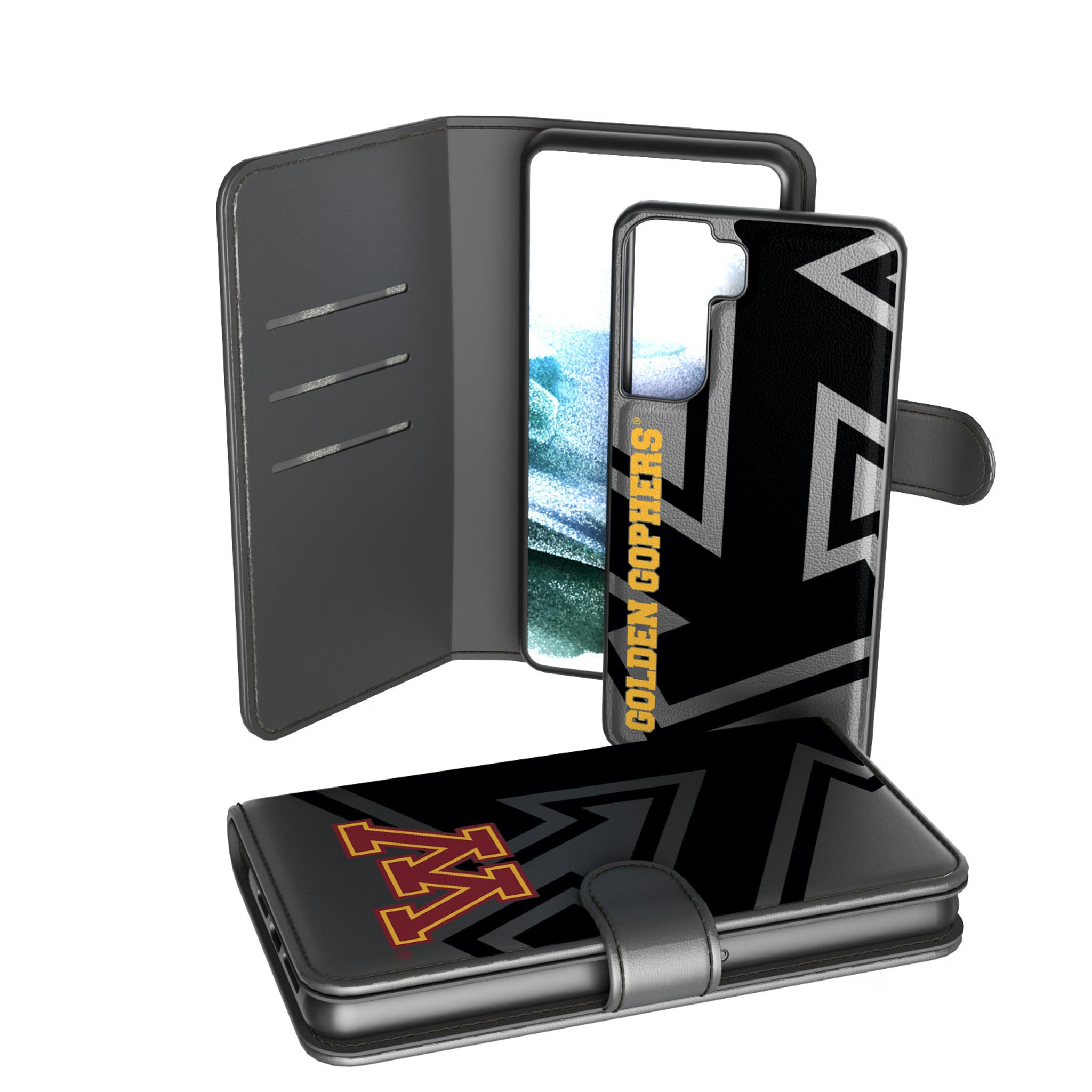 University of Minnesota Golden Gophers Monocolor Tilt Galaxy Wallet Phone Case for Samsung Galaxy
