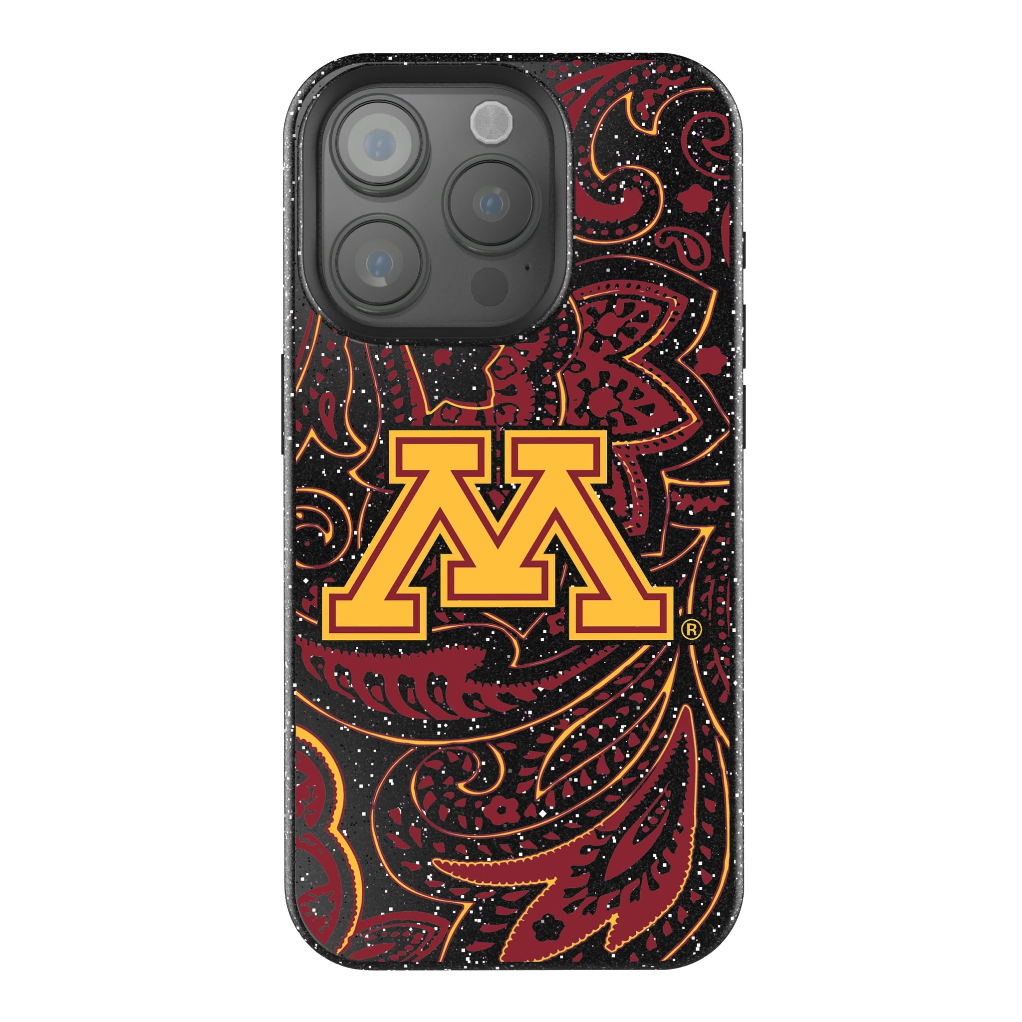 University of Minnesota Golden Gophers Paisley iPhone Bling Phone Case for Apple iPhone