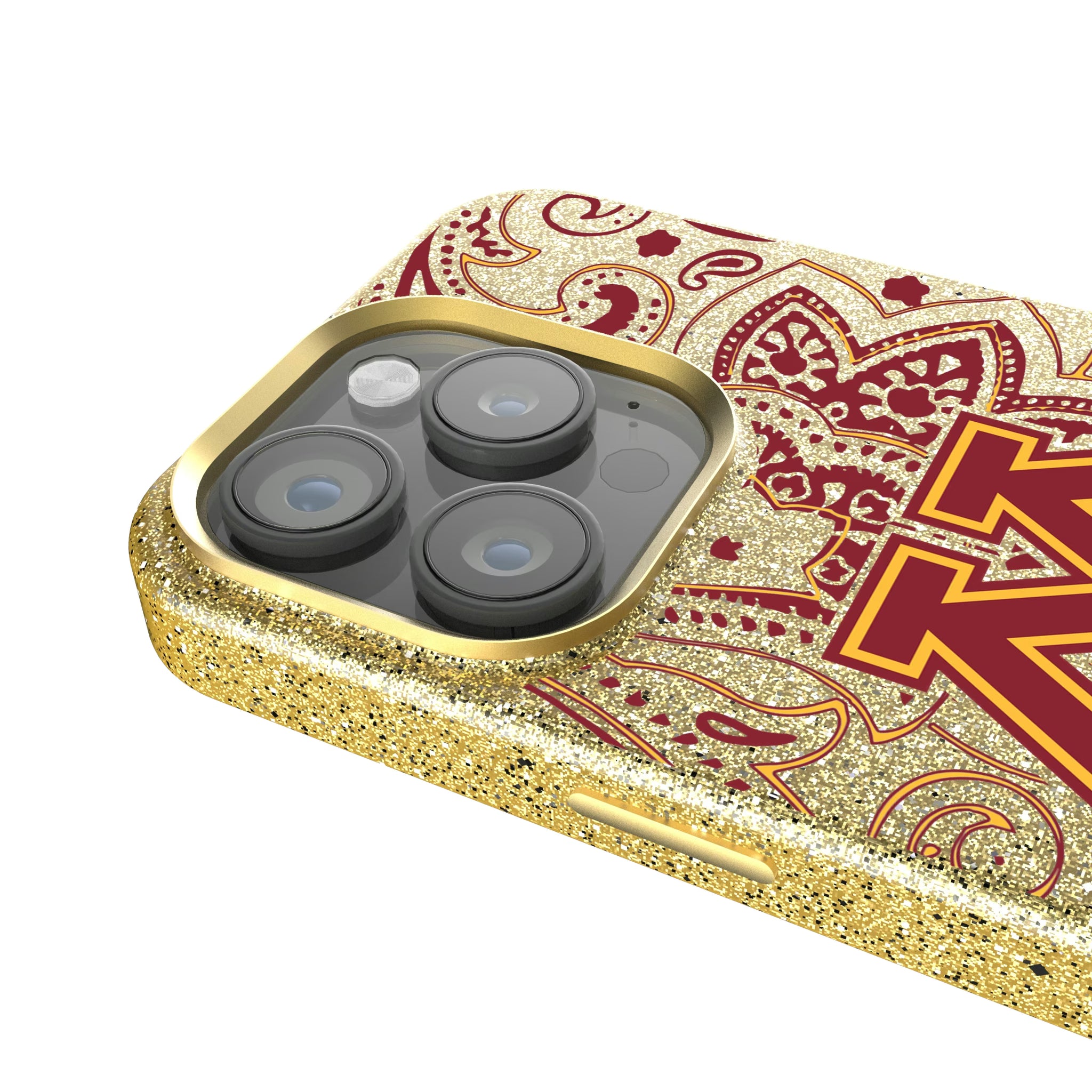University of Minnesota Golden Gophers Paisley iPhone Bling Phone Case for Apple iPhone - Detail