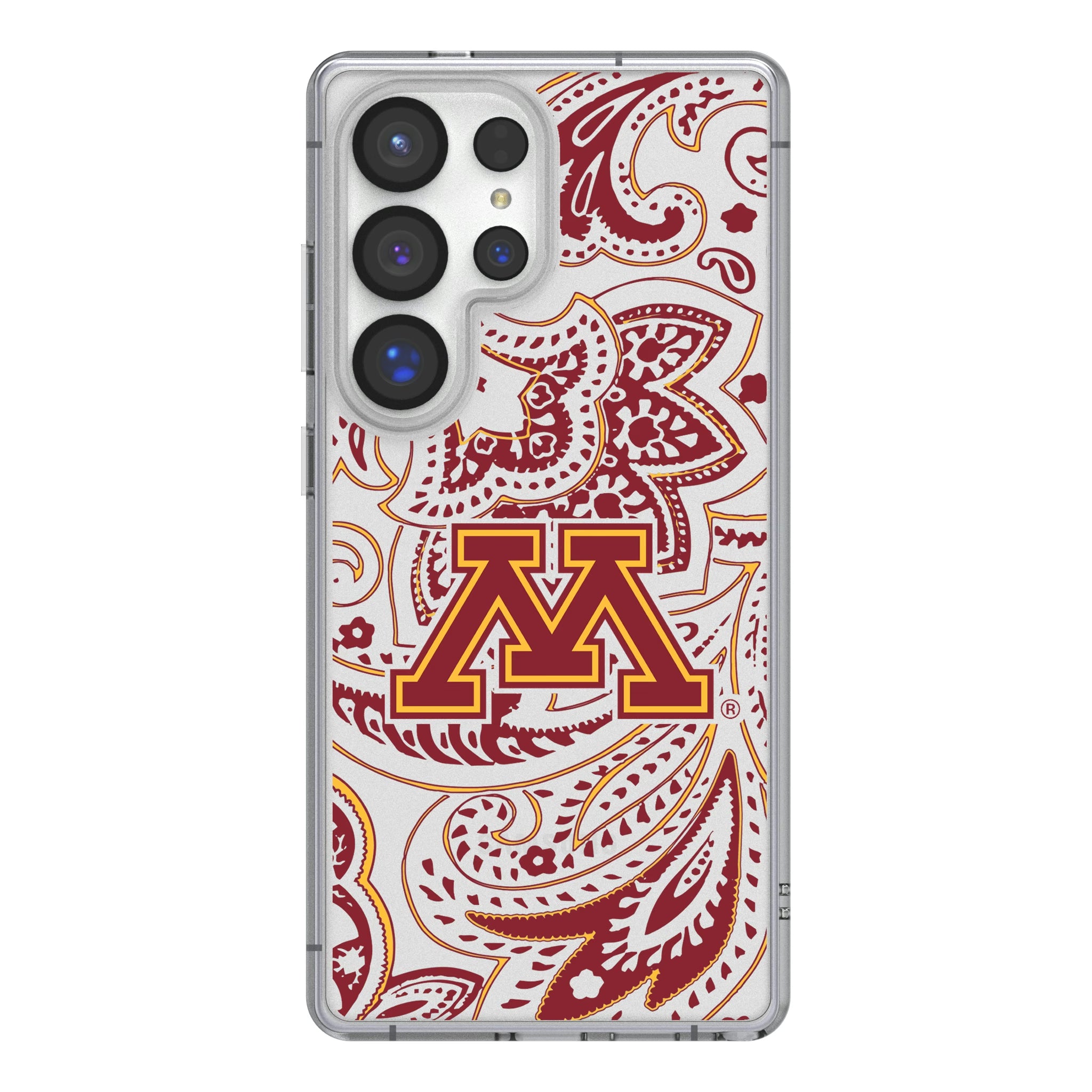 University of Minnesota Golden Gophers Paisley Galaxy Clear Phone Case for Samsung Galaxy