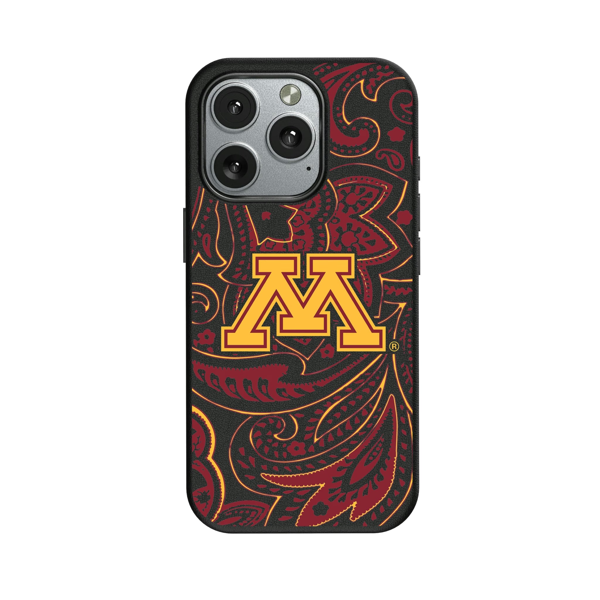 University of Minnesota Golden Gophers Paisley iPhone MagSafe Compatible Phone Case for Apple iPhone