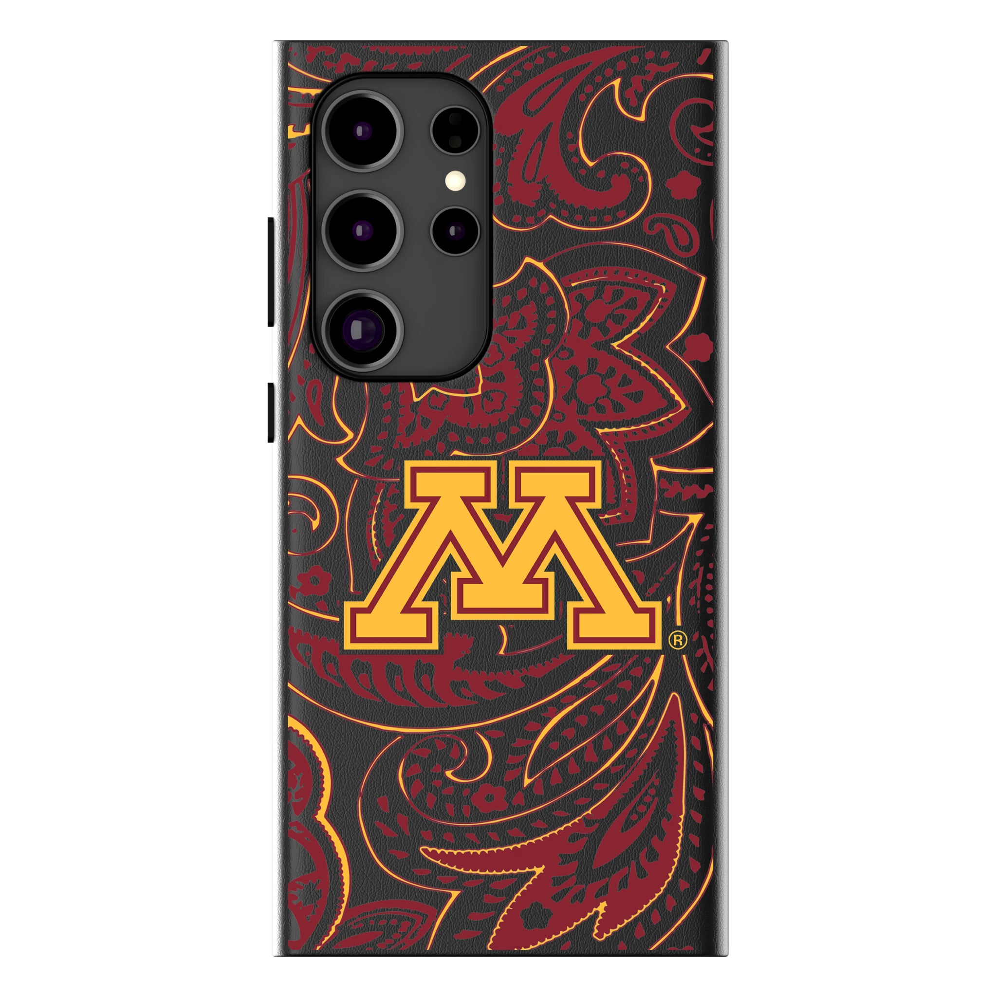 University of Minnesota Golden Gophers Paisley Galaxy MagSafe Compatible Phone Case for Samsung Galaxy