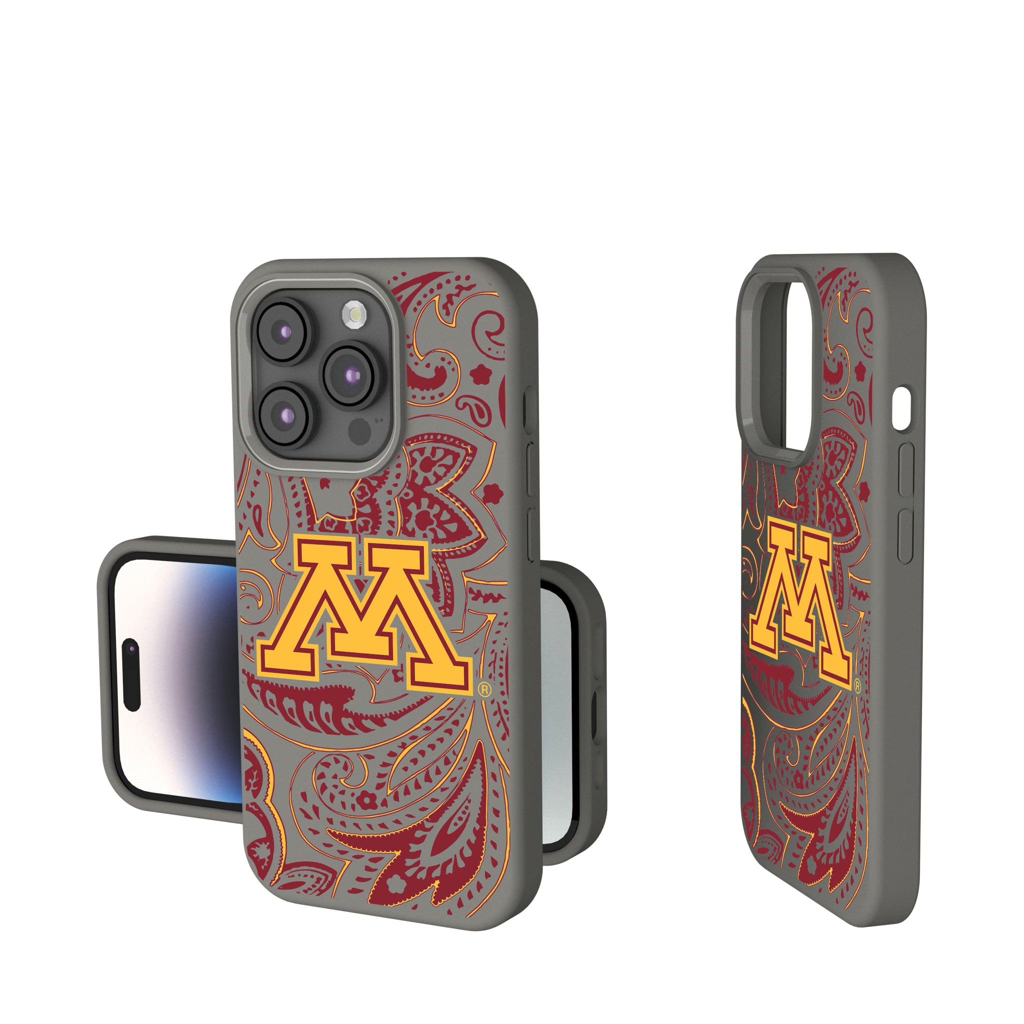 University of Minnesota Golden Gophers Paisley iPhone Soft Touch Phone Case for Apple iPhone