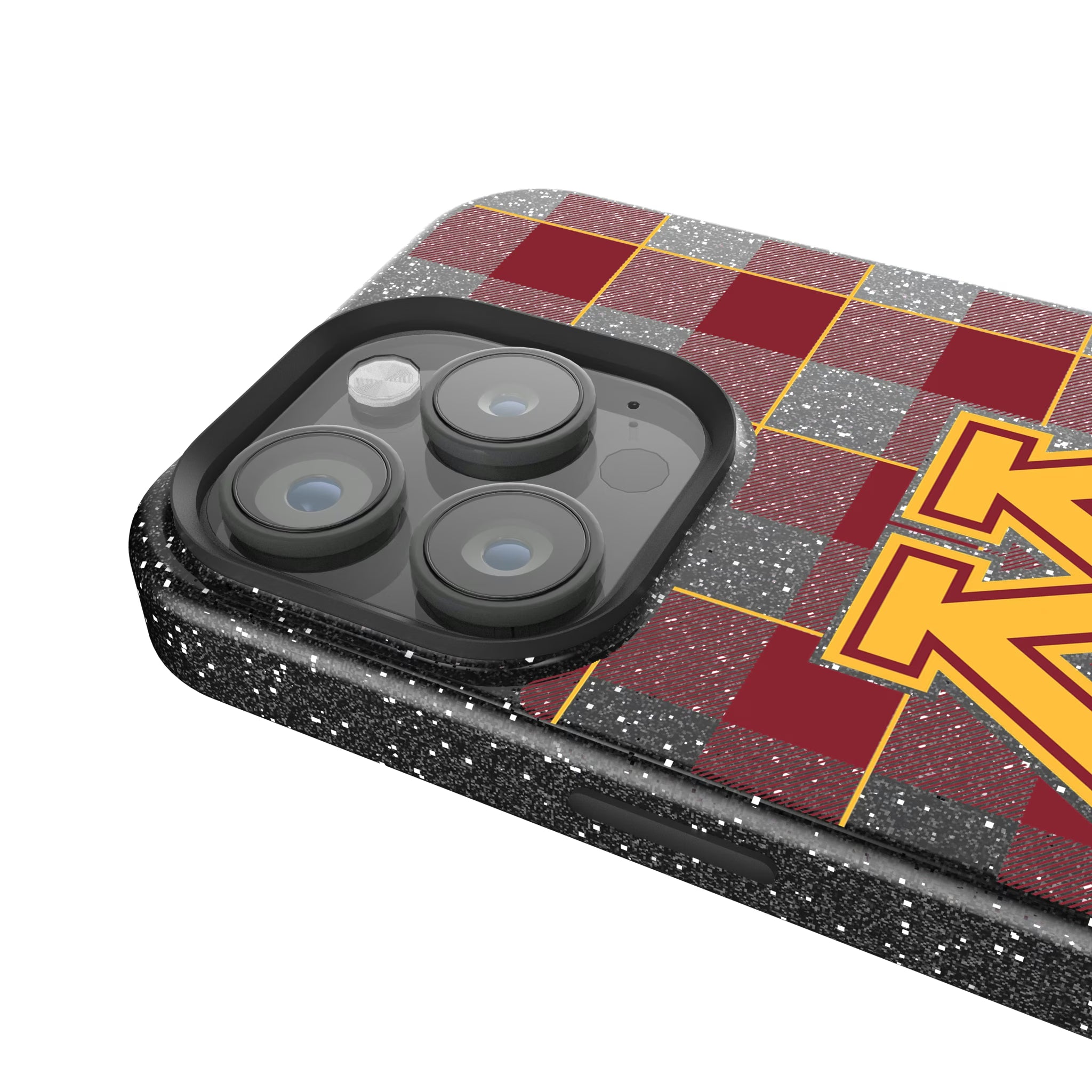 University of Minnesota Golden Gophers Plaid iPhone Bling Phone Case for Apple iPhone - Detail