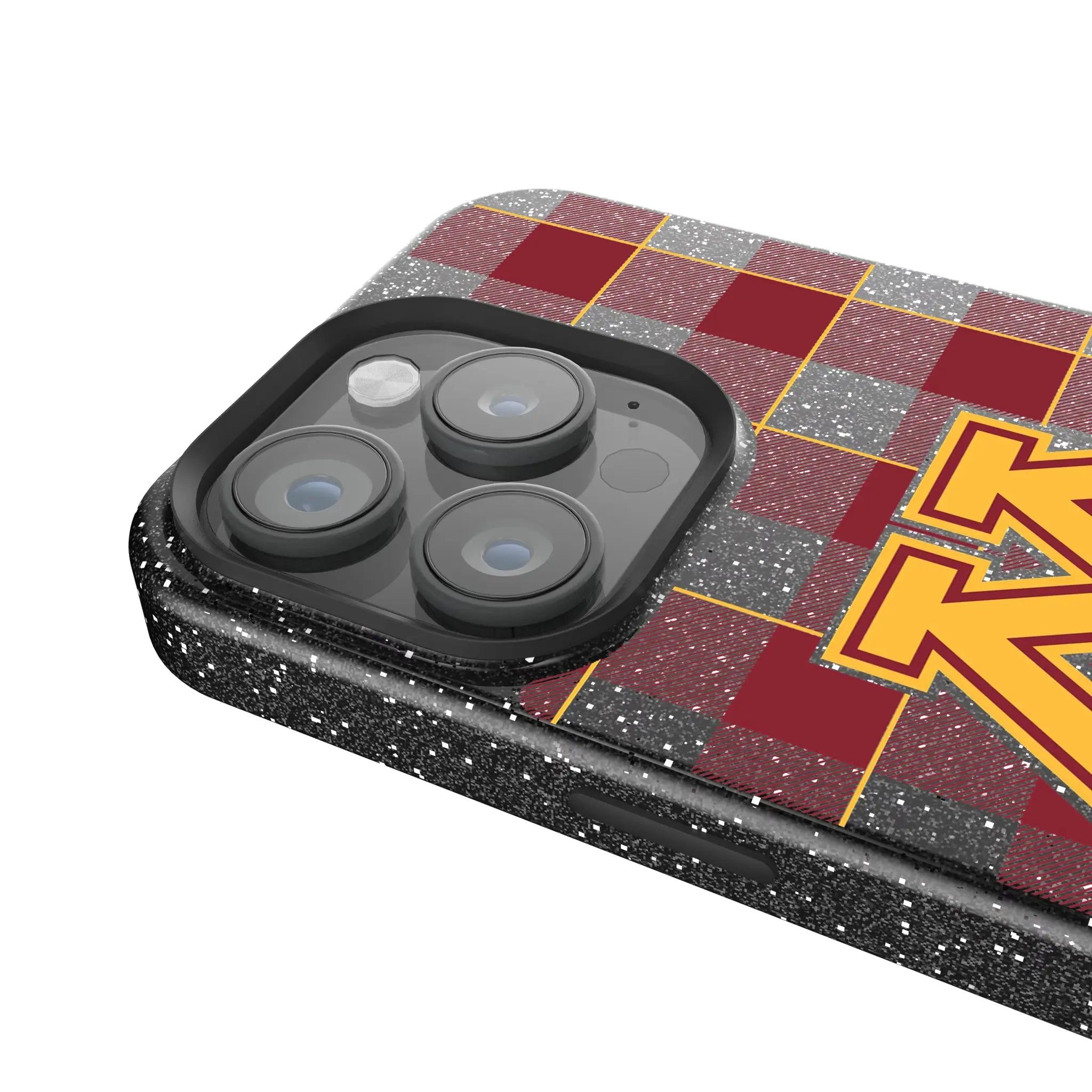 University of Minnesota Golden Gophers Plaid iPhone Bling Phone Case for Apple iPhone - Detail
