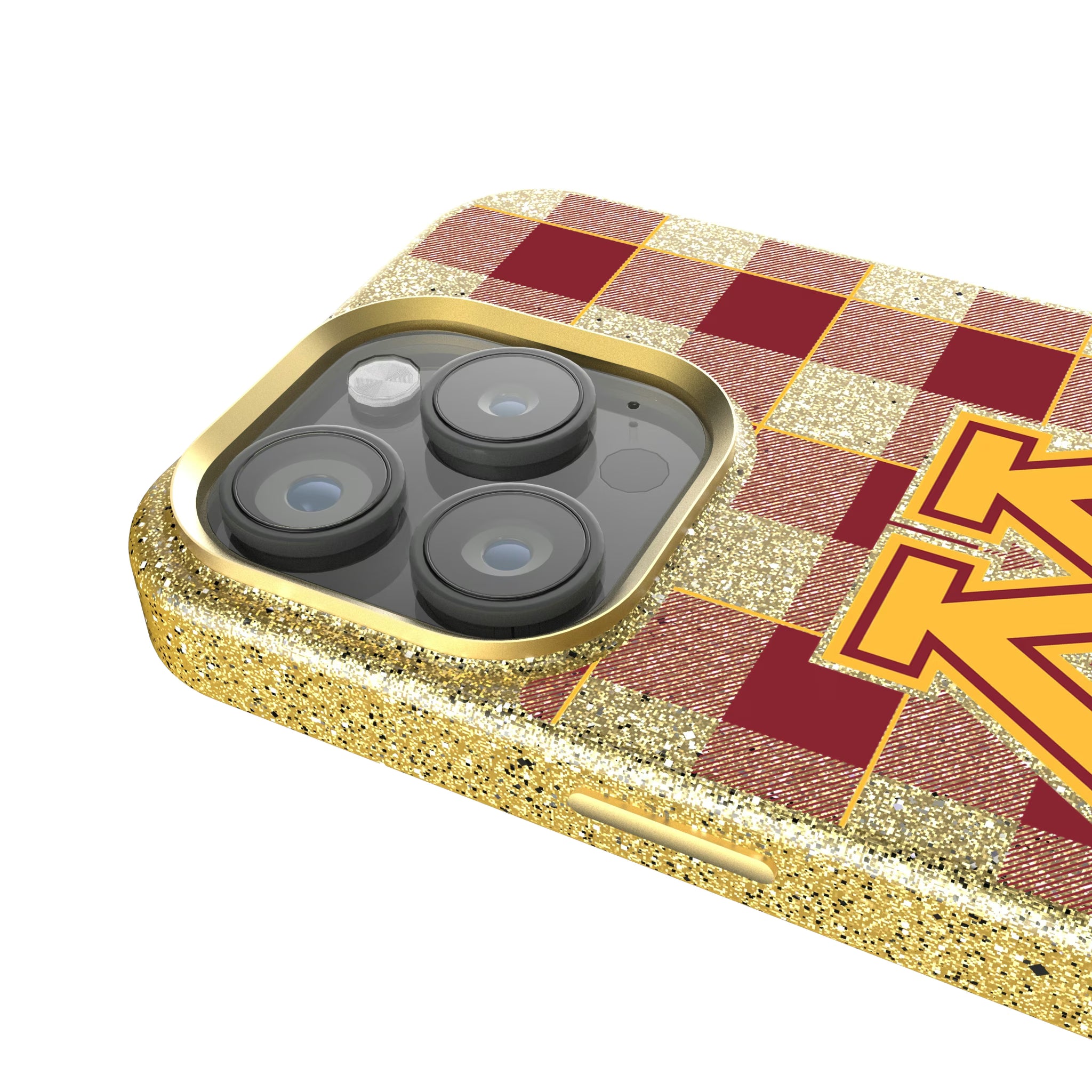 University of Minnesota Golden Gophers Plaid iPhone Bling Phone Case for Apple iPhone - Detail