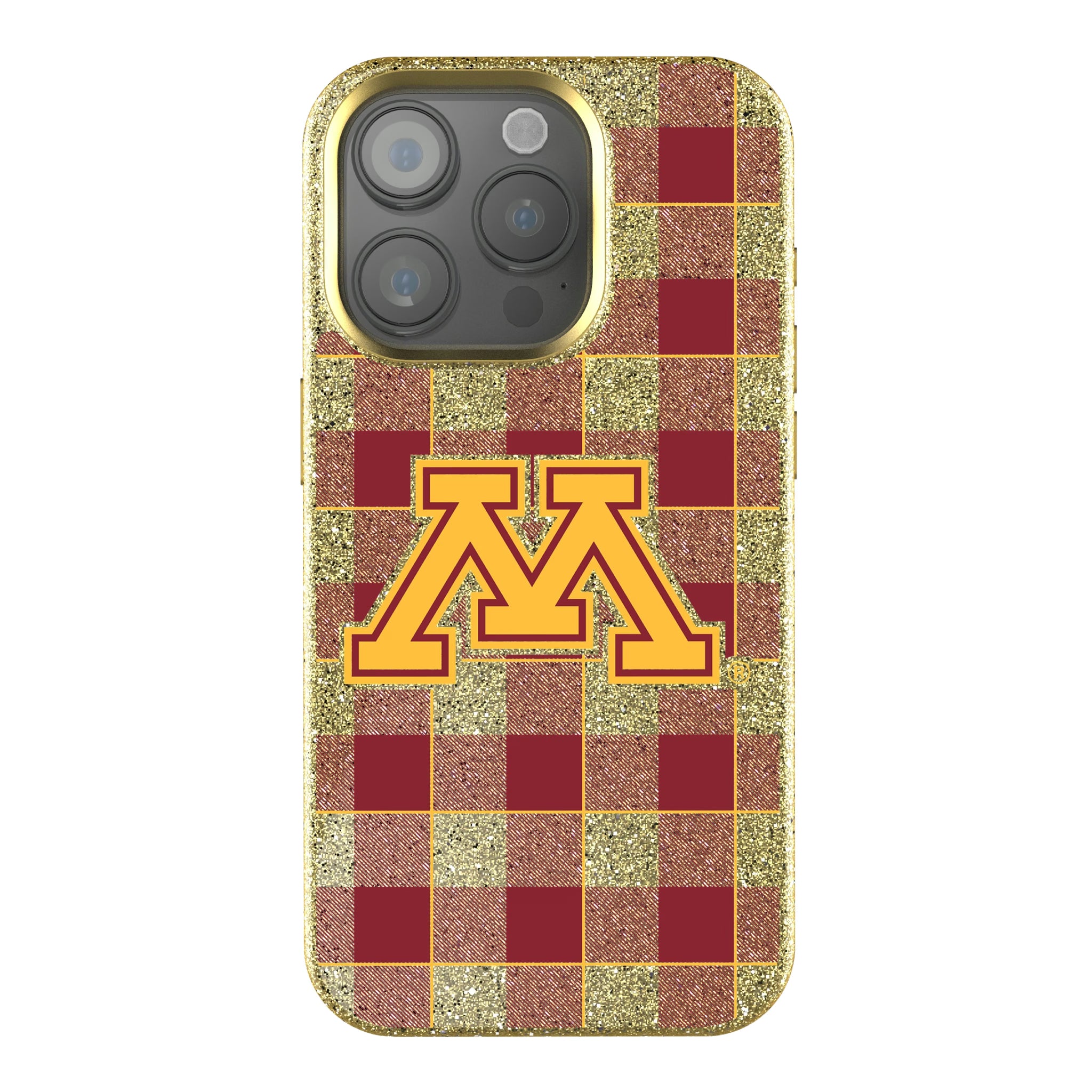 University of Minnesota Golden Gophers Plaid iPhone Bling Phone Case for Apple iPhone