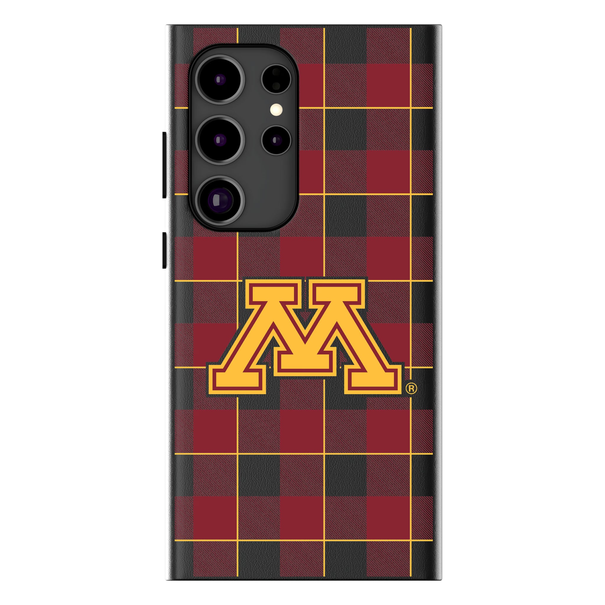 University of Minnesota Golden Gophers Plaid Galaxy MagSafe Compatible Phone Case for Samsung Galaxy