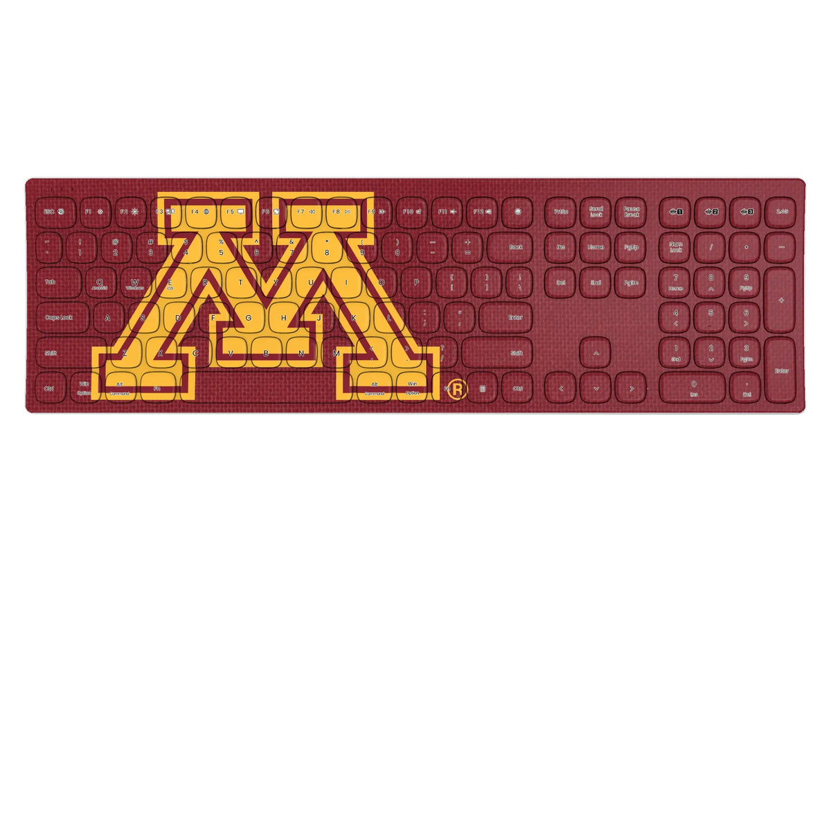 University of Minnesota Golden Gophers Solid KKB605 Curved Wireless Keyboard