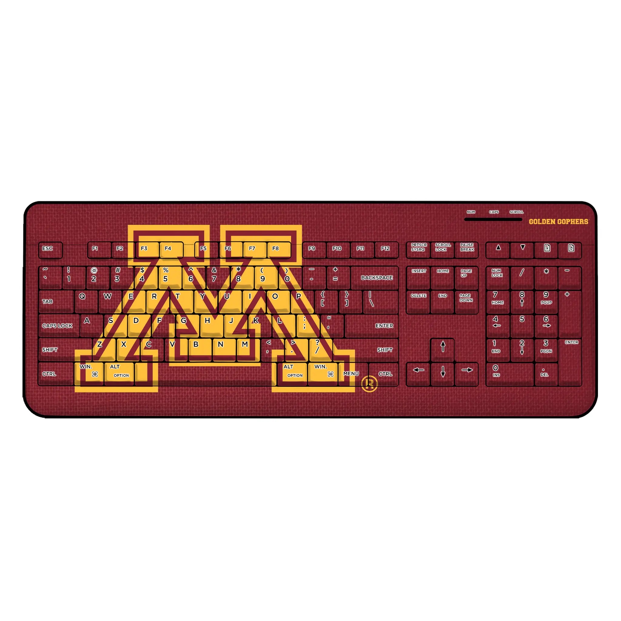 University of Minnesota Golden Gophers Solid Wireless USB Keyboard