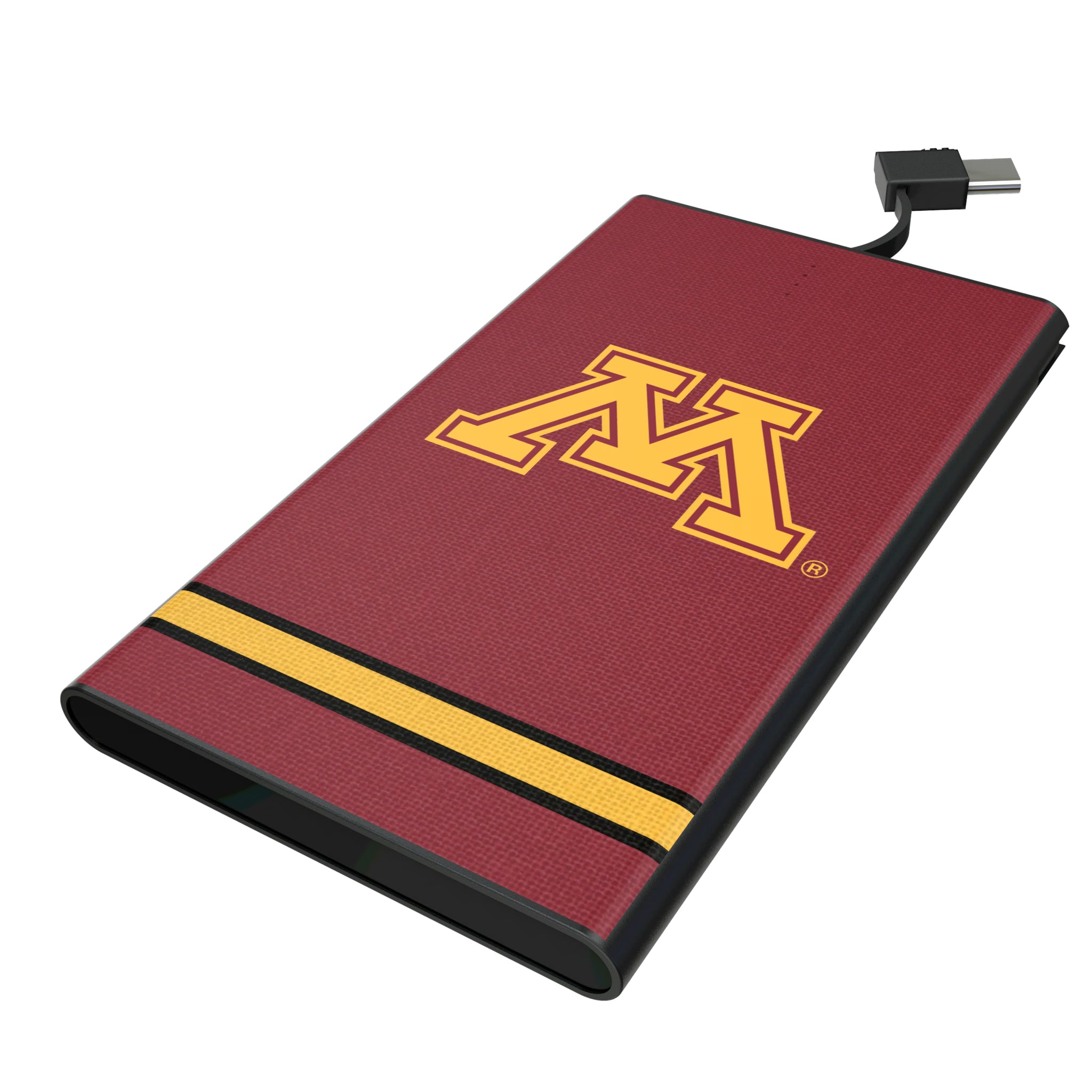 University of Minnesota Golden Gophers Stripe 5000mAh Flat Powerbank