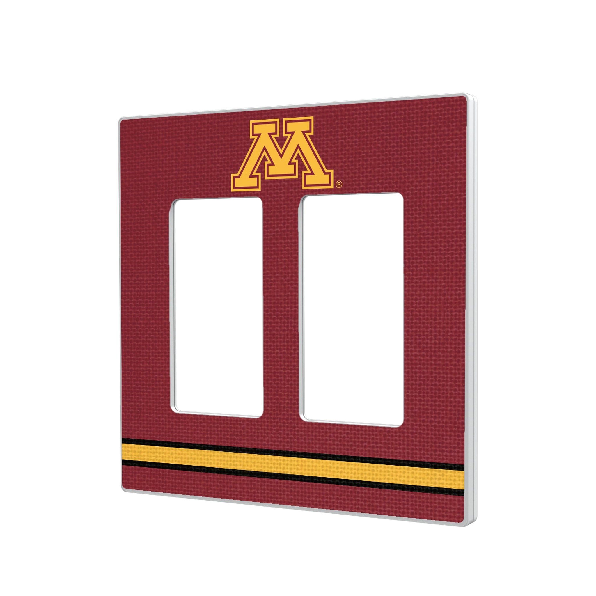 University of Minnesota Golden Gophers Stripe Hidden-Screw Light Switch Plate#Style_Double Rocker