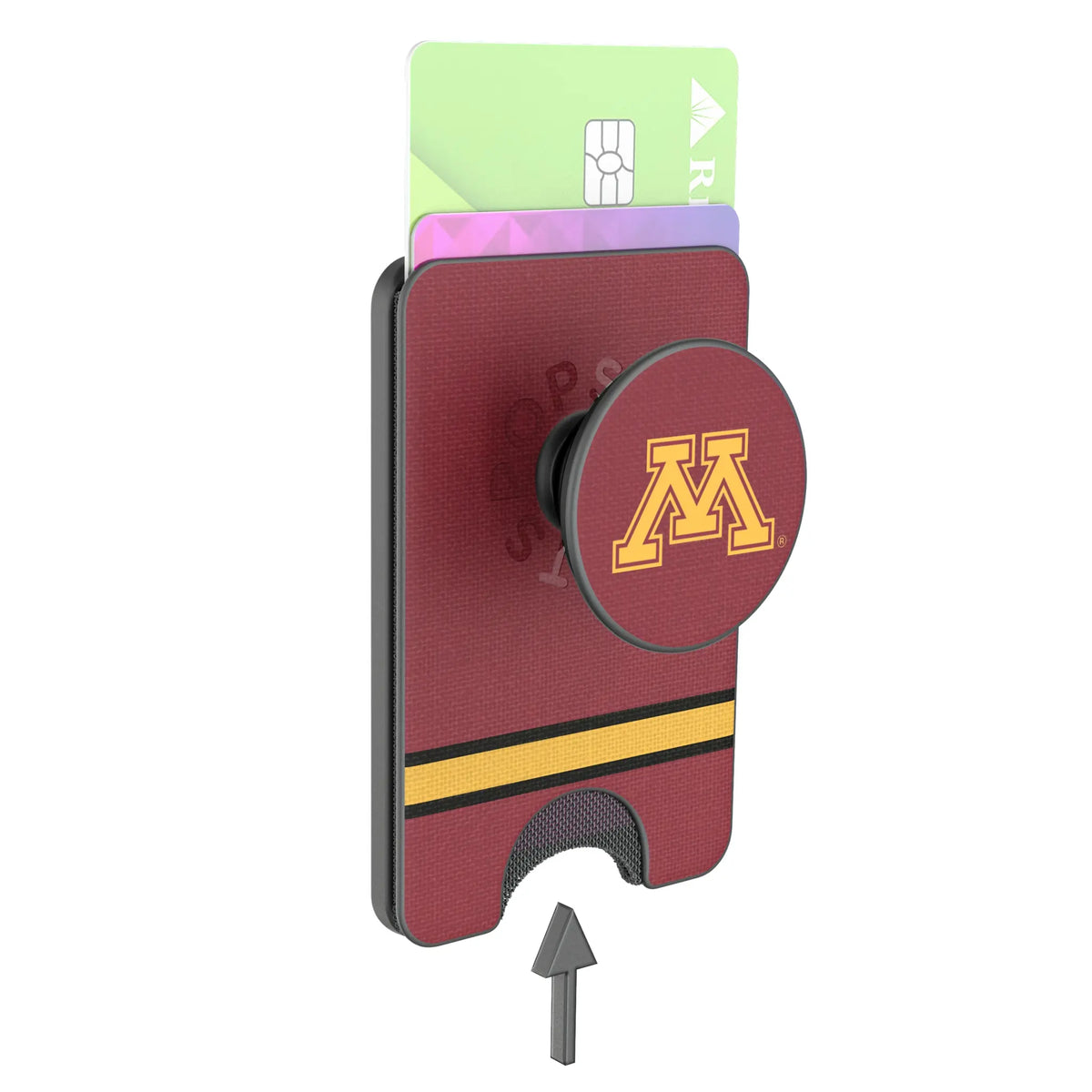 University of Minnesota Golden Gophers Stripe Popsockets Wallet Magnetic - Detail