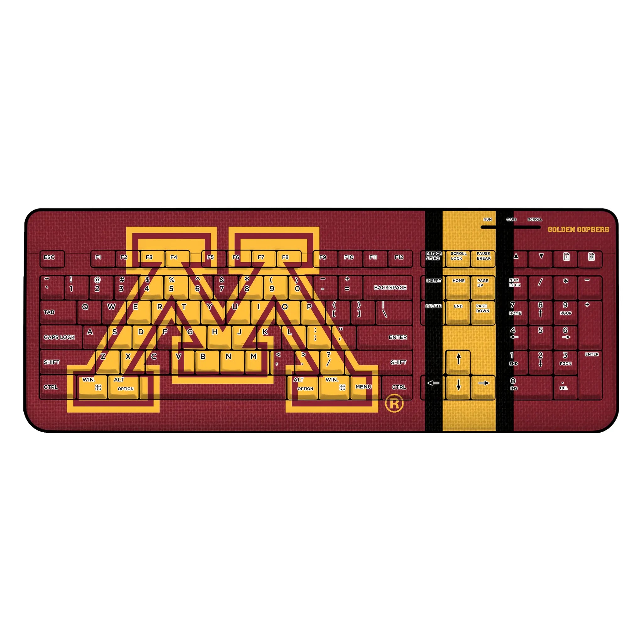 University of Minnesota Golden Gophers Stripe Wireless USB Keyboard