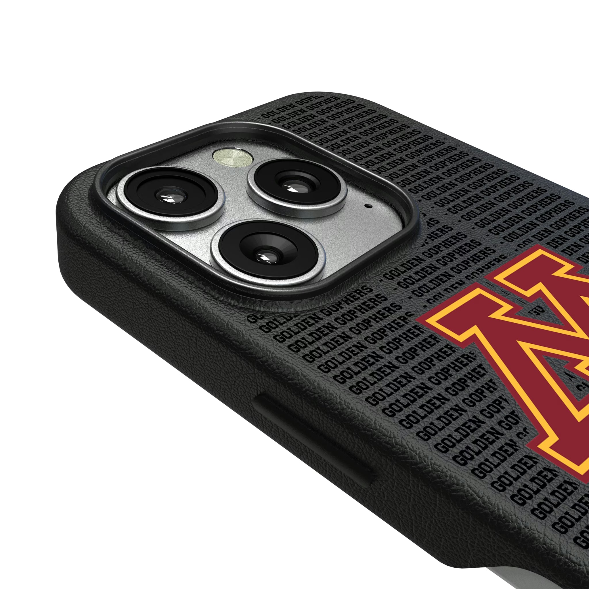 University of Minnesota Golden Gophers Text Backdrop iPhone MagSafe Compatible Phone Case for Apple iPhone - Detail