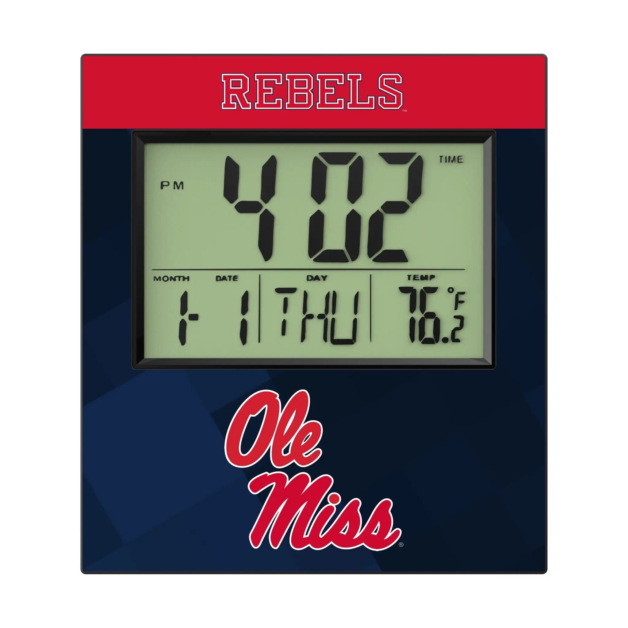 University of Mississippi Rebels Color Block Wall Clock