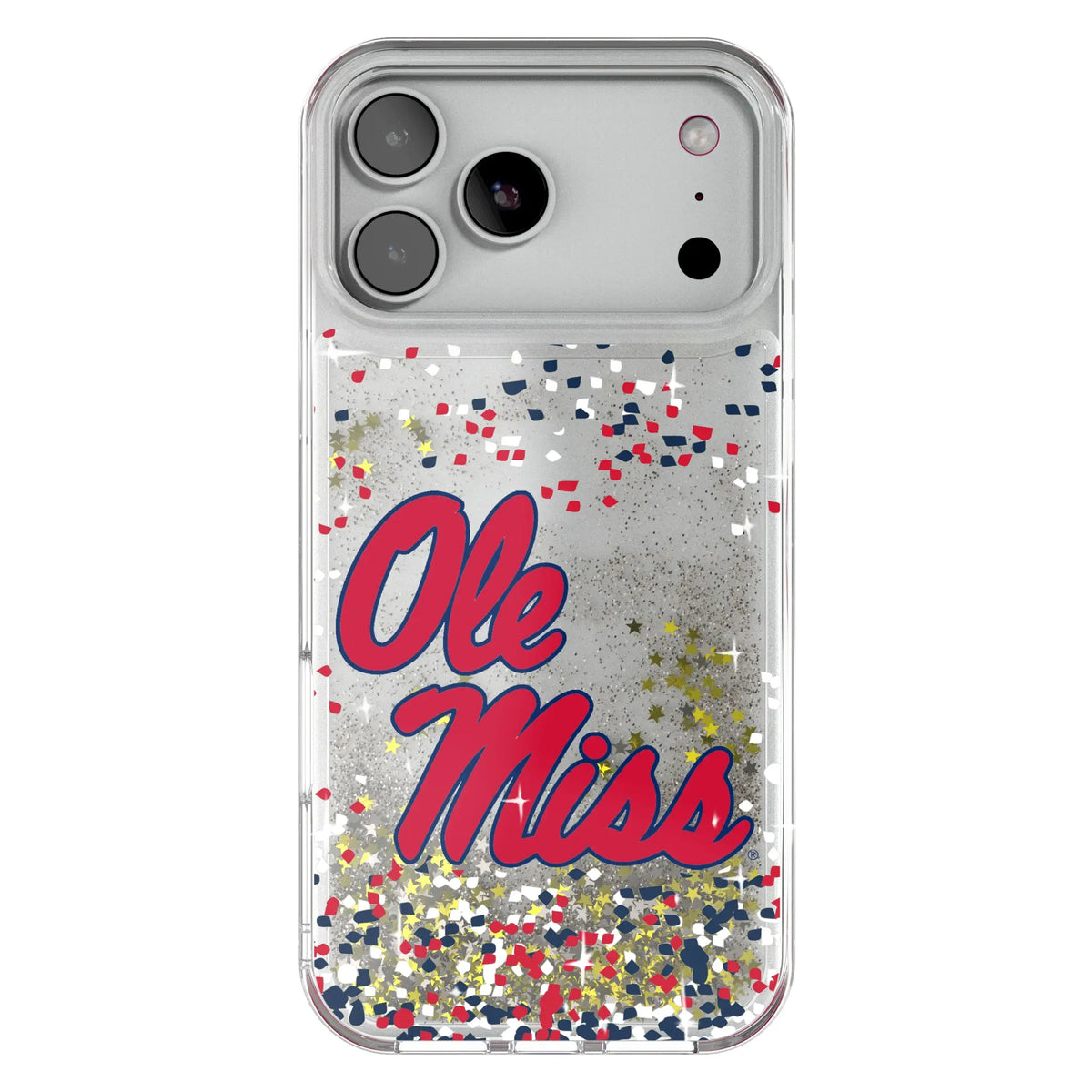 University of Mississippi Rebels Confetti Glitter Phone Case for Apple iPhone
