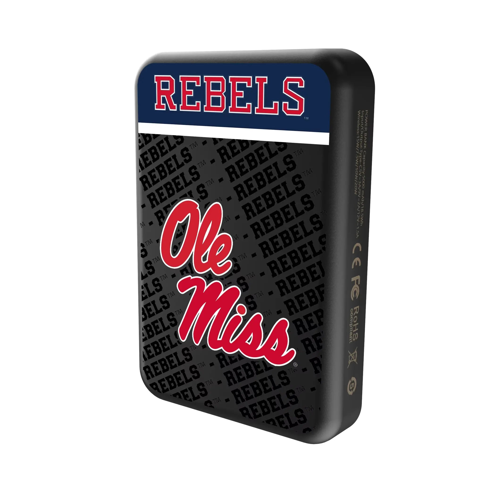University of Mississippi Rebels Endzone Plus Wireless Mag Power Bank
