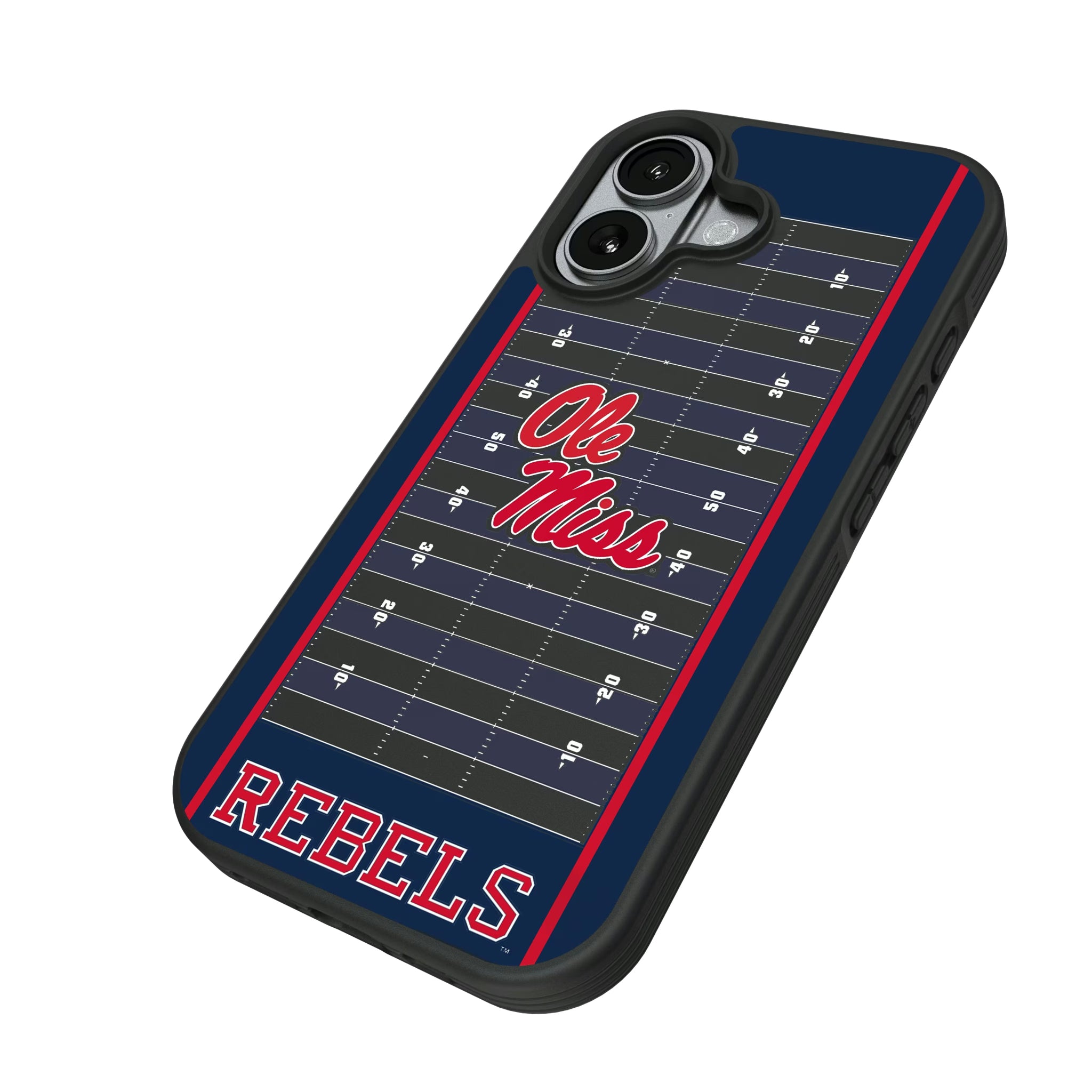 University of Mississippi Rebels Field iPhone Bump Phone Case for Apple iPhone - Isometric View#Device_iPhone 17