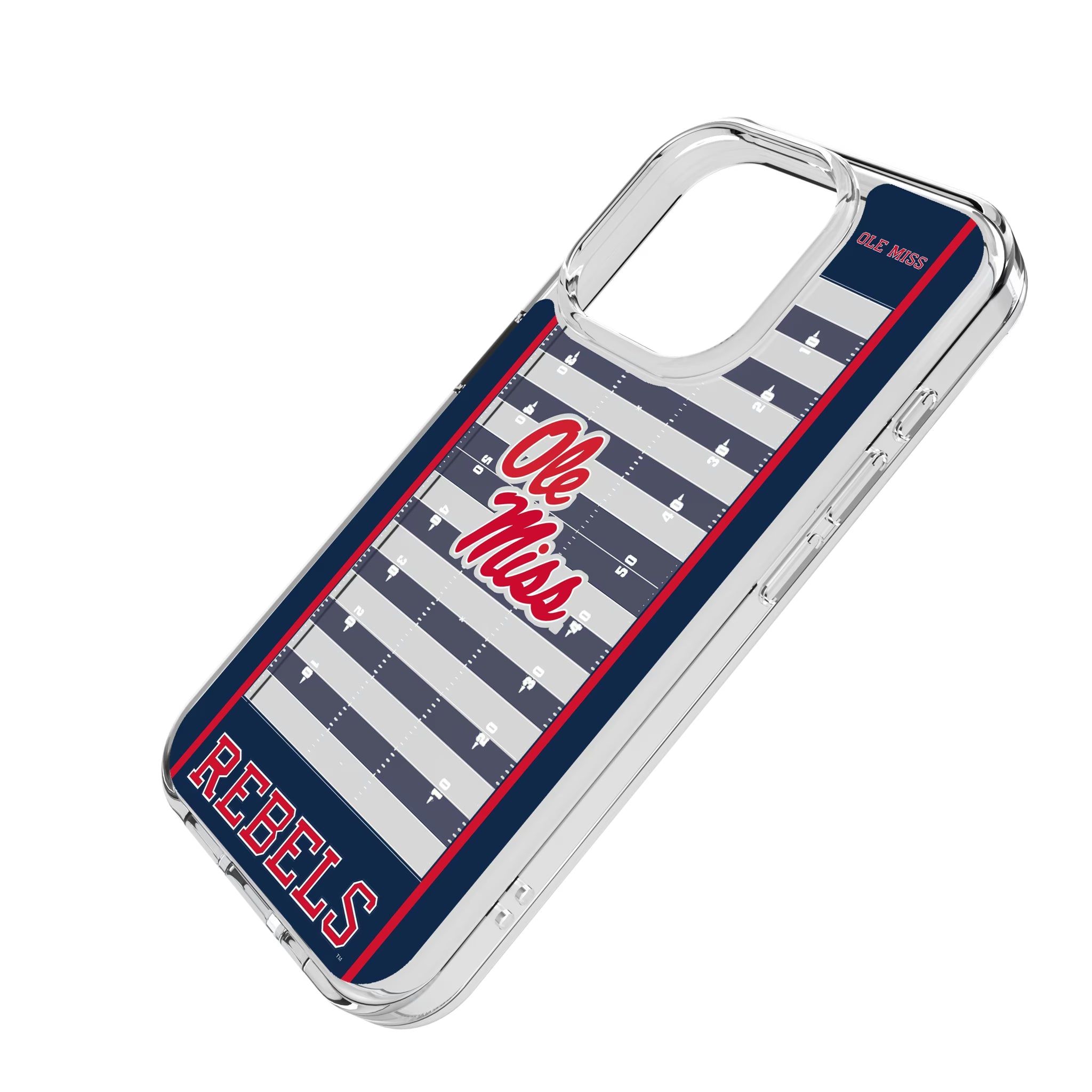 University of Mississippi Rebels Field iPhone Clear Phone Case for Apple iPhone - Isometric View