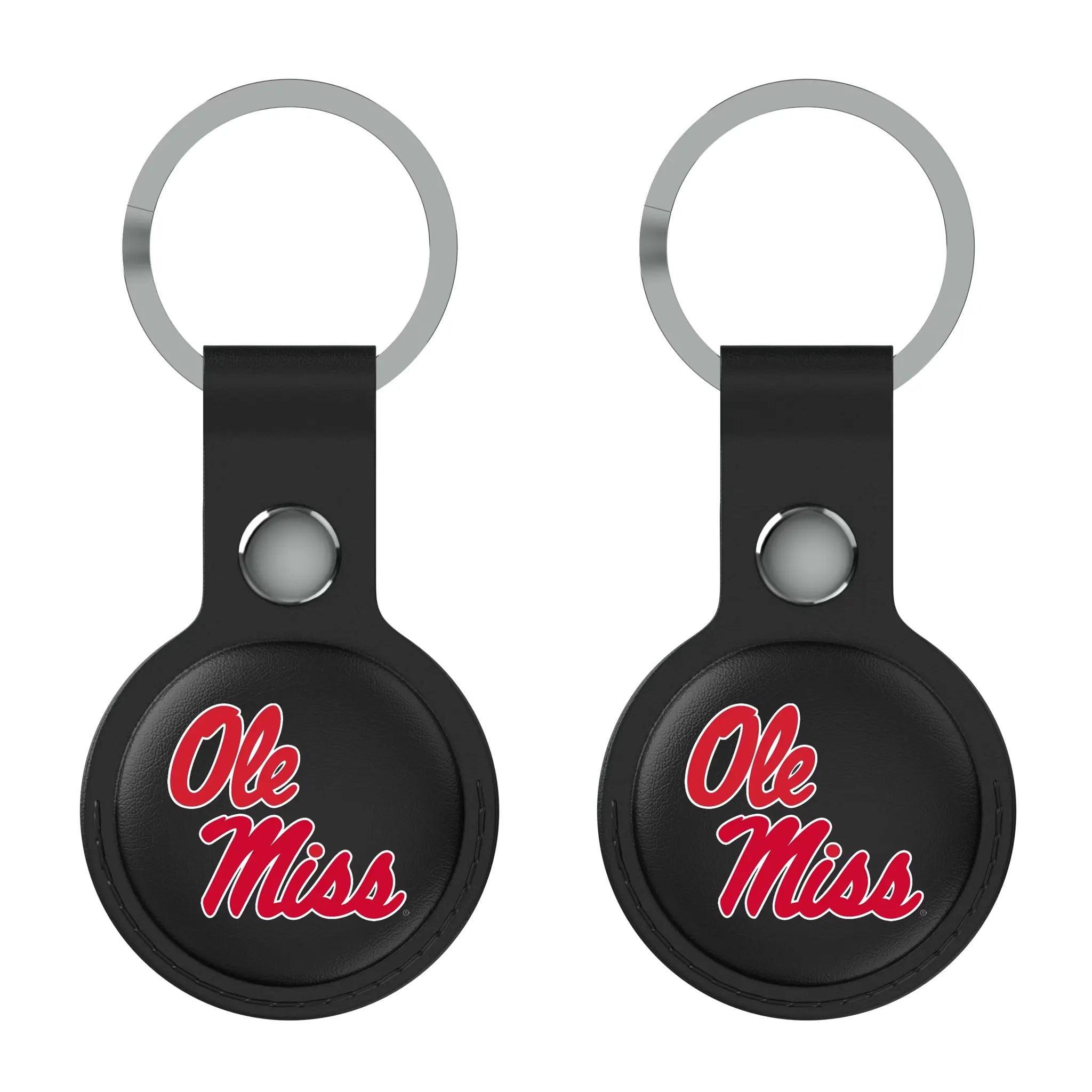 University of Mississippi Rebels Insignia AirTag Black Airtag Holder 2-Pack