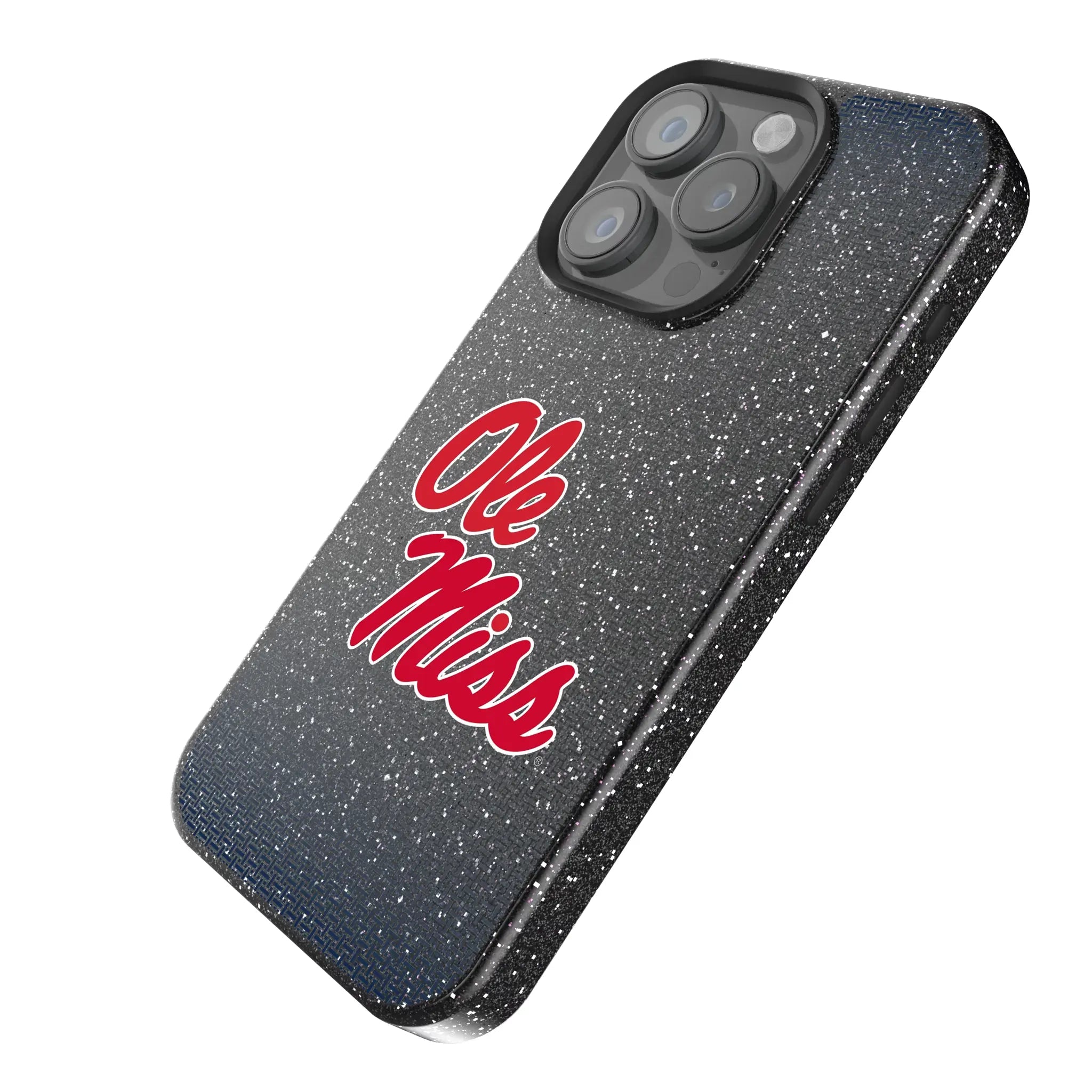 University of Mississippi Rebels Linen iPhone Bling Phone Case for Apple iPhone - Isometric View