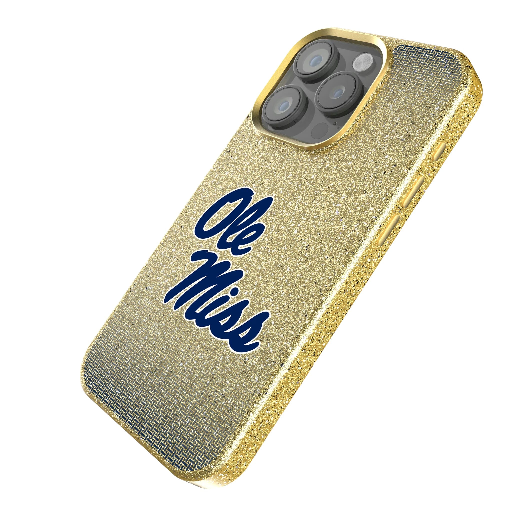 University of Mississippi Rebels Linen iPhone Bling Phone Case for Apple iPhone - Isometric View